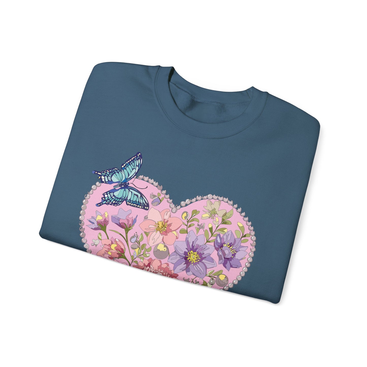 Floral Heart Sweatshirt, Floral Love Sweatshirt, Valentine's Day Sweatshirt, Heart Floral Sweatshirt