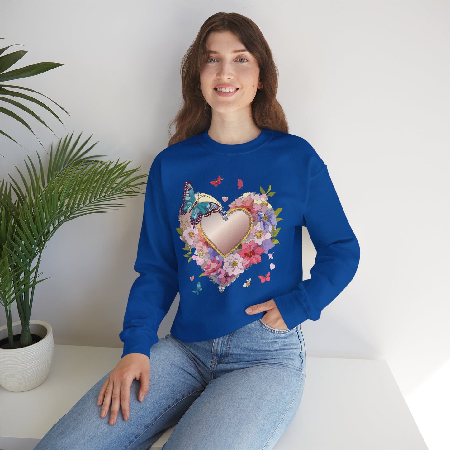 Floral Heart Sweatshirt, Floral Love Sweatshirt, Valentine's Day Sweatshirt, Heart Floral Sweatshirt