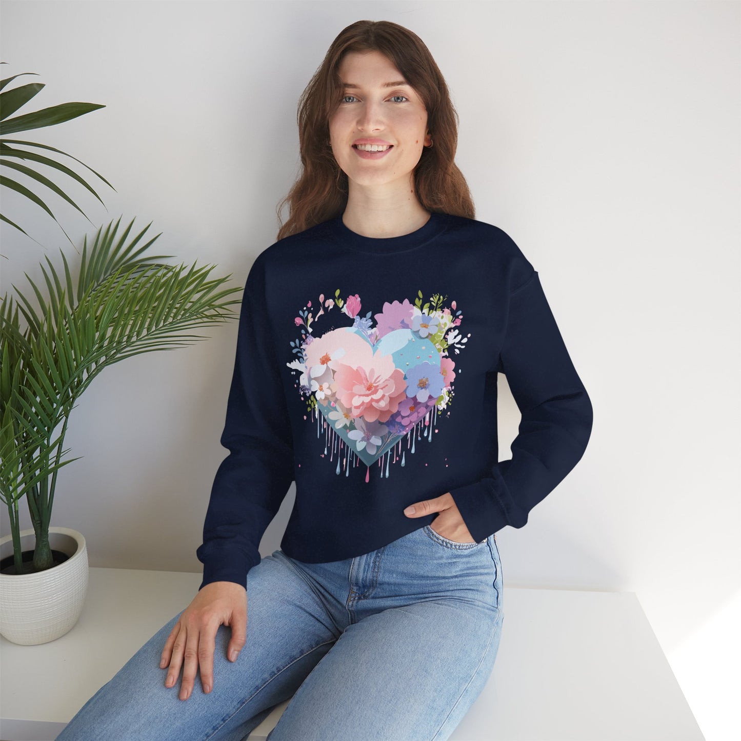 Floral Heart Sweatshirt, Floral Love Sweatshirt, Valentine's Day Sweatshirt, Heart Floral Sweatshirt