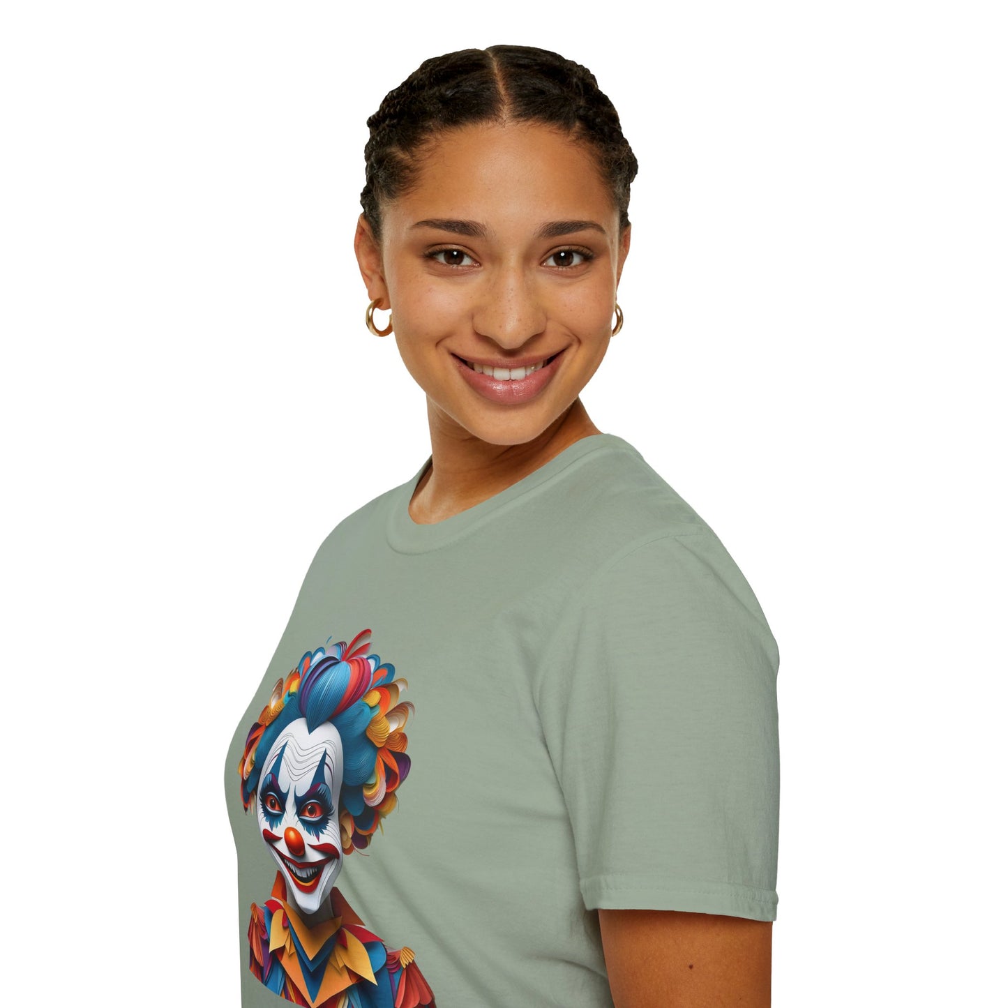 Clown Shirt, T Shirt with Clown, Funny Man Shirt, Tee Shirt with Funny Man, Circus Shirt, Shirt with Circus, Scary Man Shirt, Shirt with Scary Man