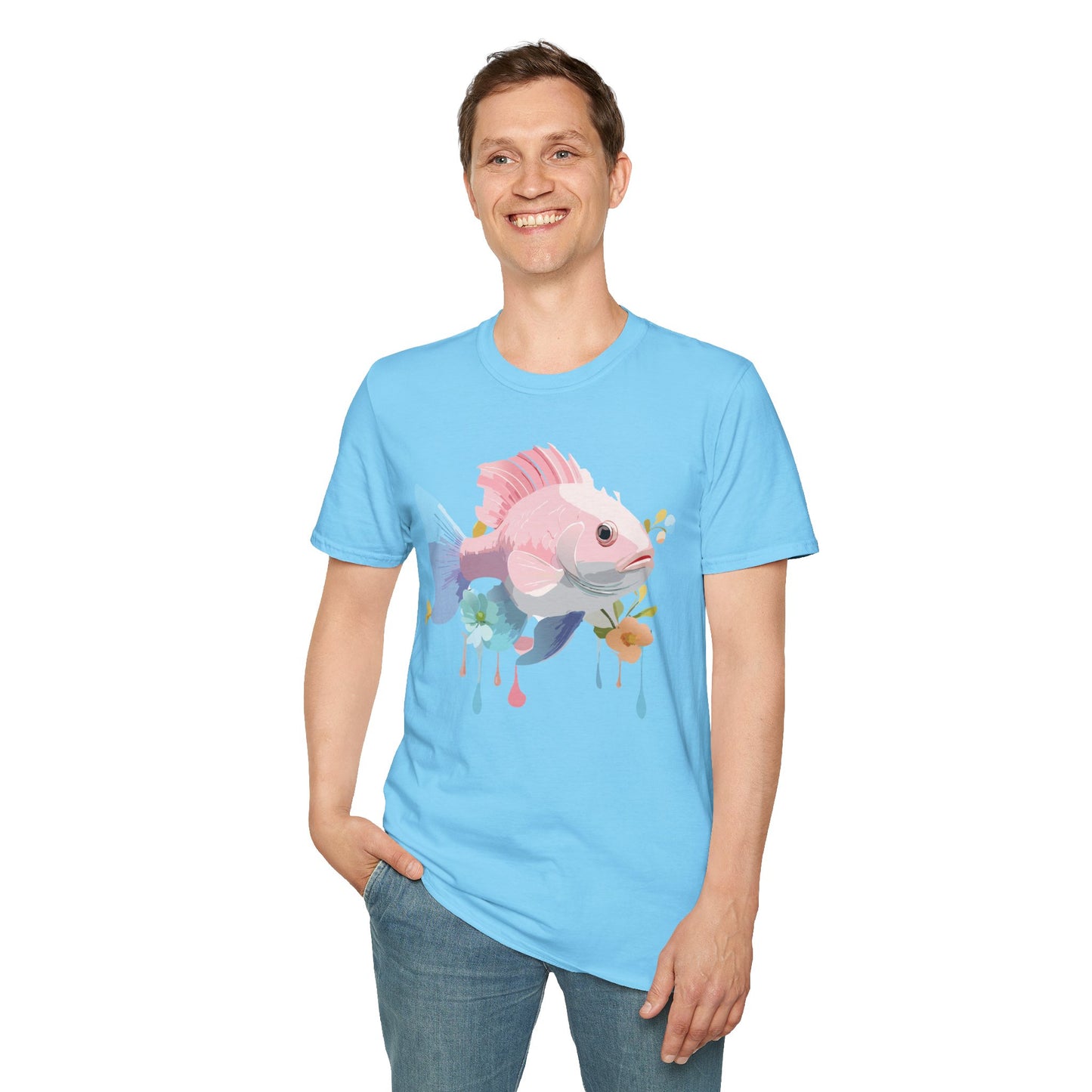 Fish Art Design Shirt, T Shirt with Fish, Graphic Shirt, Tee Shirt with Graphic Design, Shirt with Fish Graphic Art