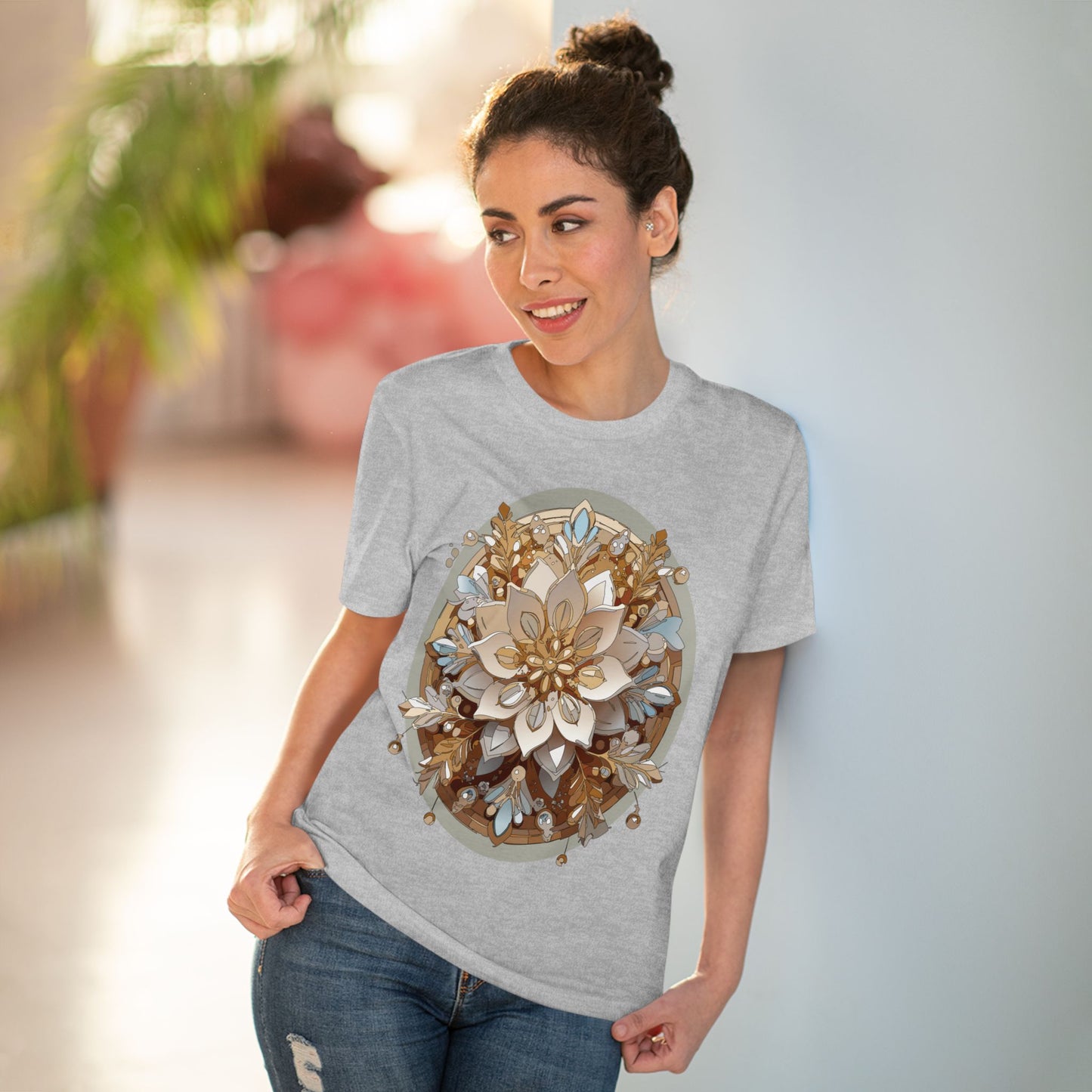 Organic T-shirt with Flower