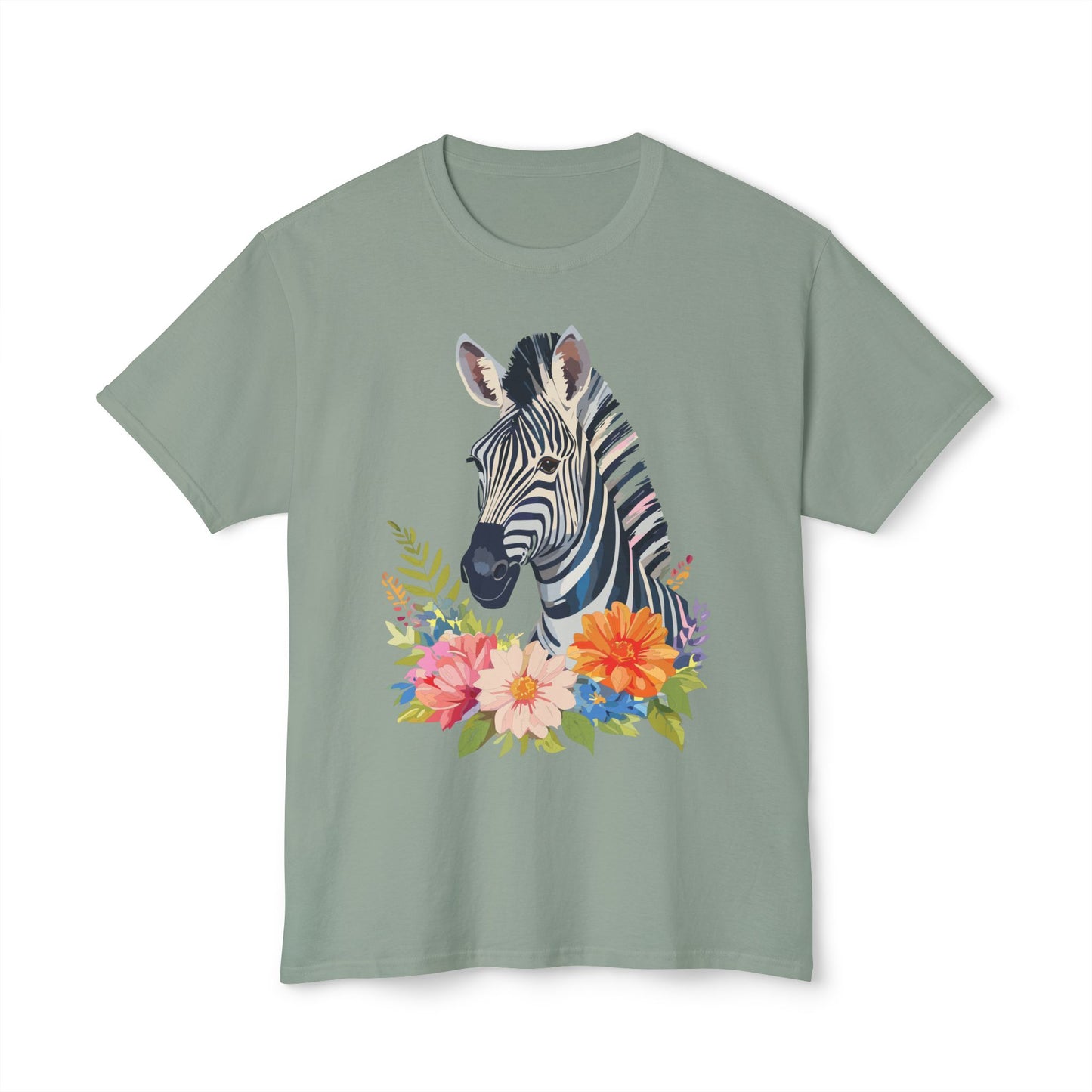Zebra T-Shirt, Vintage Zebra Tee, Floral Tees, Zebra Art Design Shirt, Tee Shirt with Zebra 6