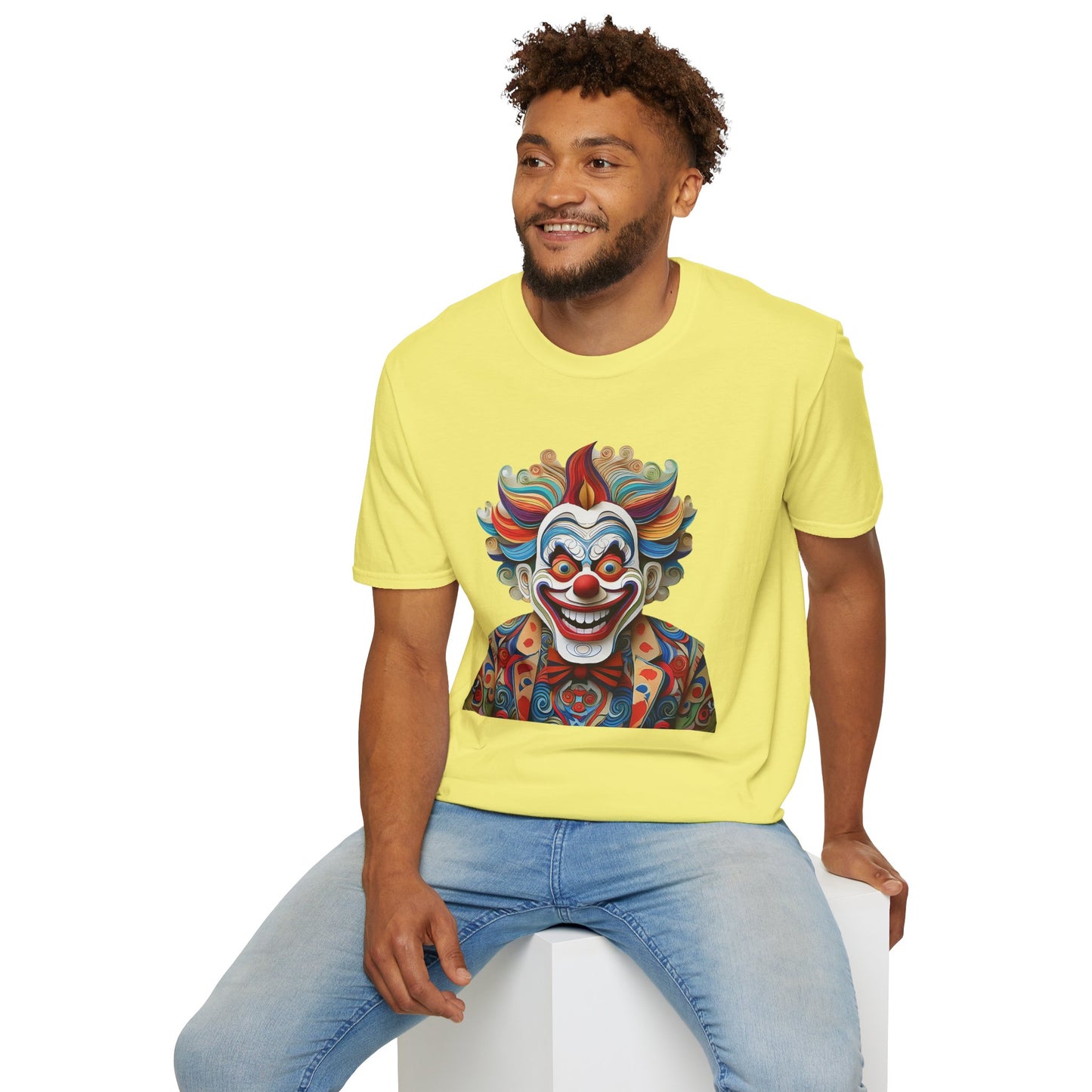Clown Shirt, T Shirt with Clown, Funny Man Shirt, Tee Shirt with Funny Man, Circus Shirt, Shirt with Circus, Scary Man Shirt, Shirt with Scary Man