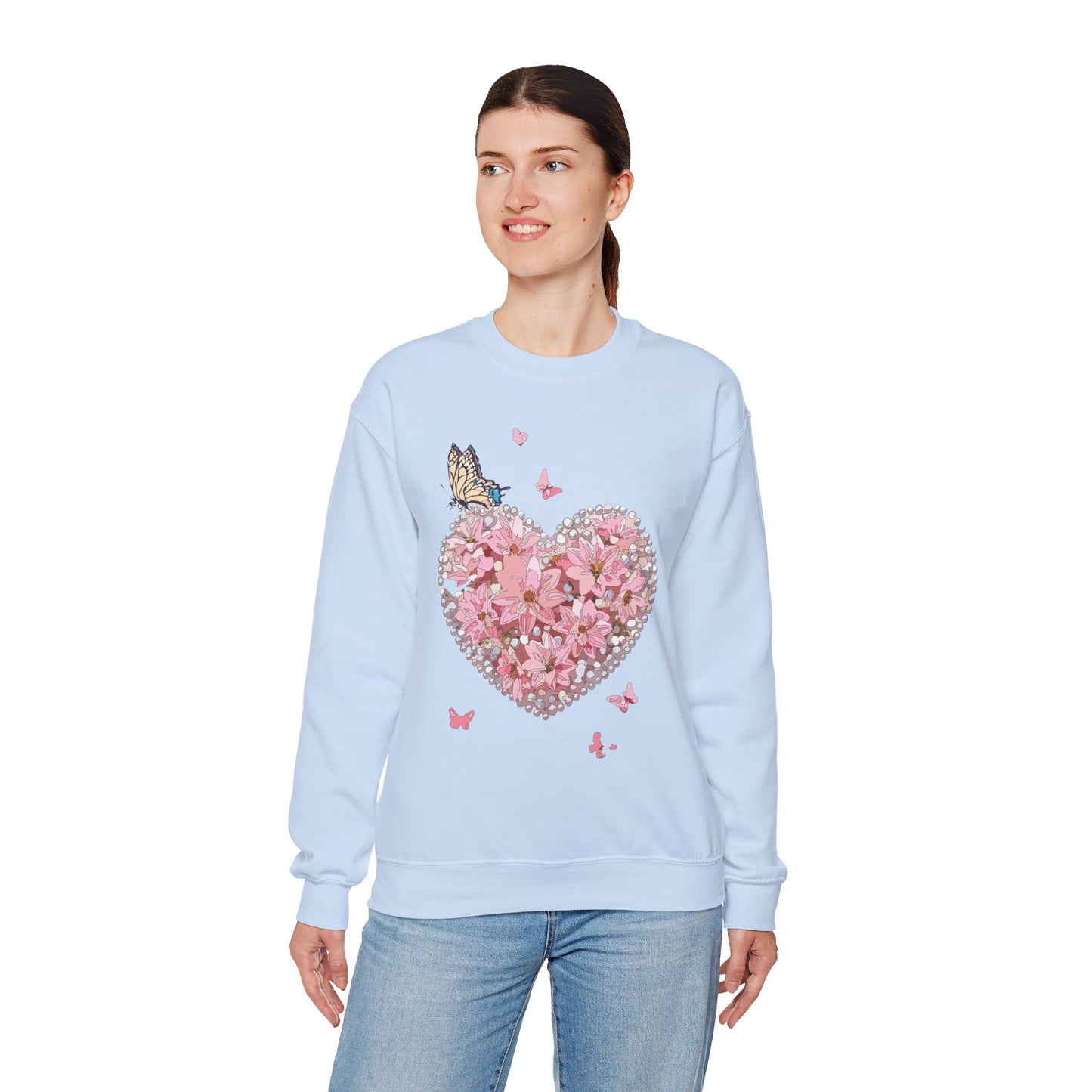 Floral Heart Sweatshirt, Floral Love Sweatshirt, Valentine's Day Sweatshirt, Heart Floral Sweatshirt