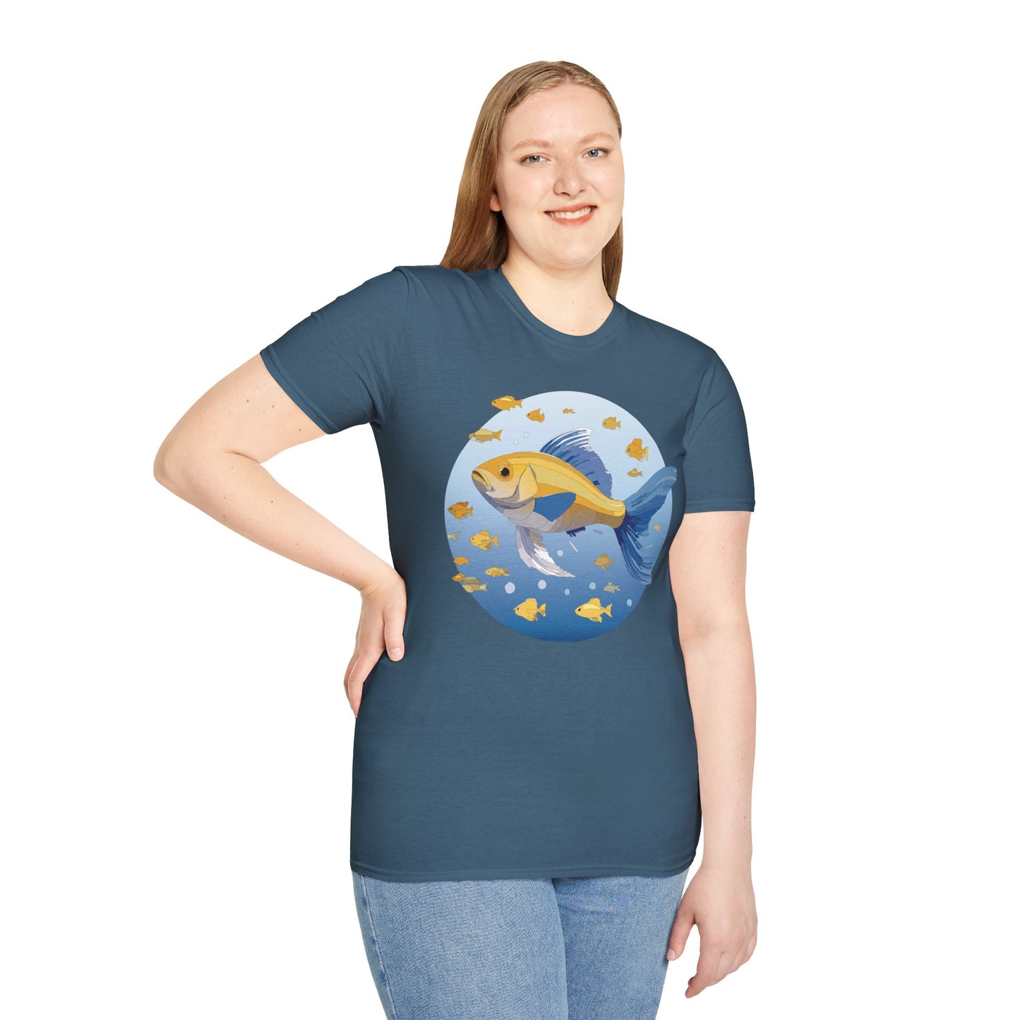 Fish Art Design Shirt, T Shirt with Fish, Graphic Shirt, Tee Shirt with Graphic Design, Shirt with Fish Graphic Art