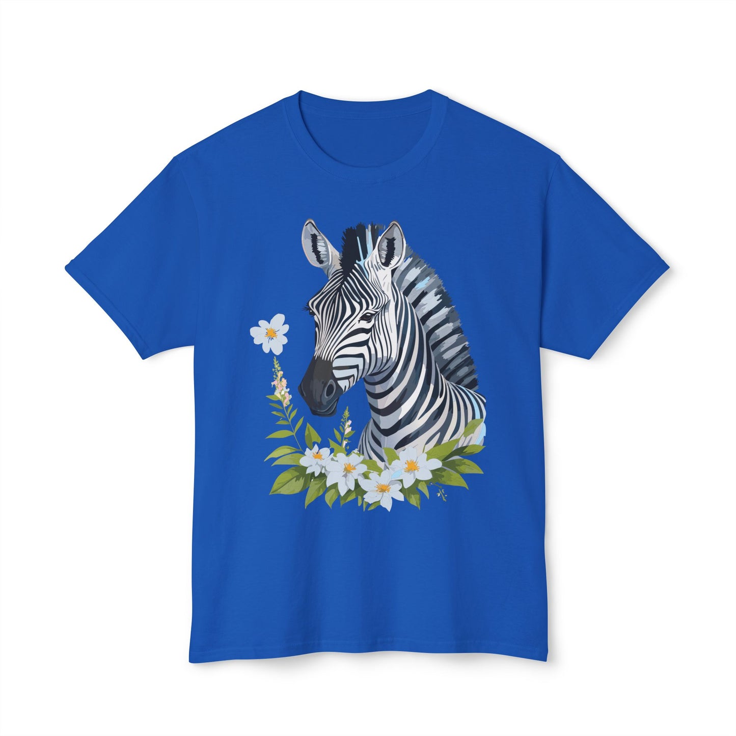 Zebra T-Shirt, Vintage Zebra Tee, Floral Tees, Zebra Art Design Shirt, Tee Shirt with Zebra 1