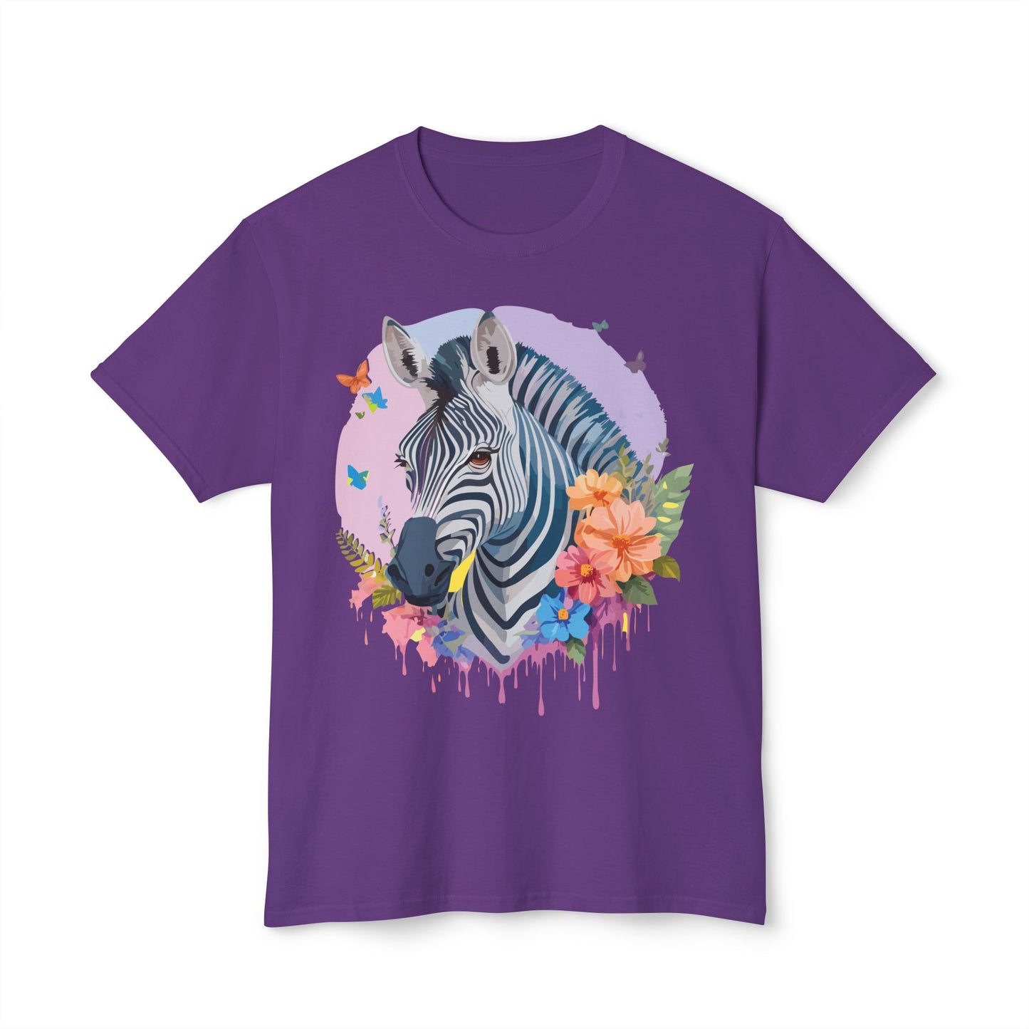 Zebra T-Shirt, Vintage Zebra Tee, Floral Tees, Zebra Art Design Shirt, Tee Shirt with Zebra 3