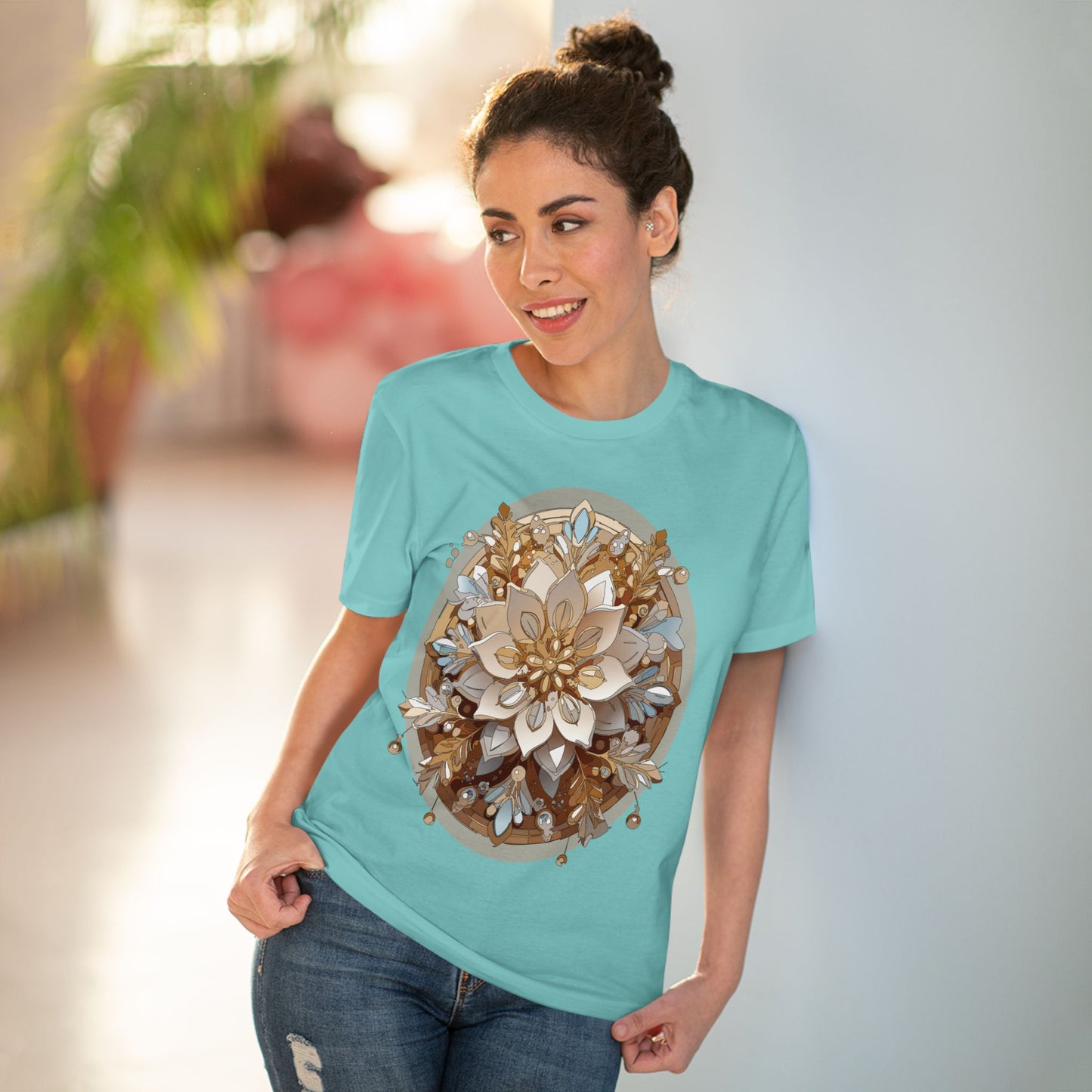 Organic T-shirt with Flower