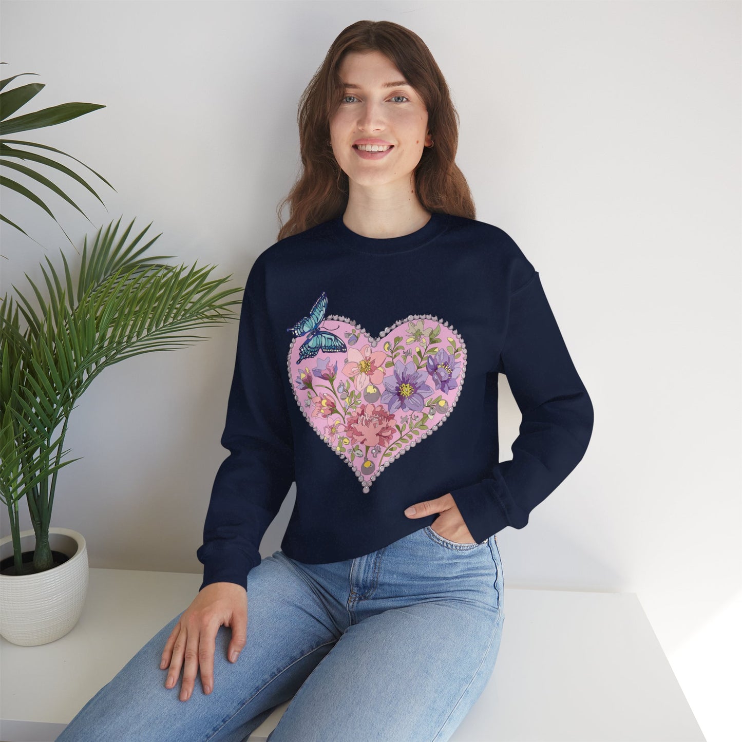 Floral Heart Sweatshirt, Floral Love Sweatshirt, Valentine's Day Sweatshirt, Heart Floral Sweatshirt