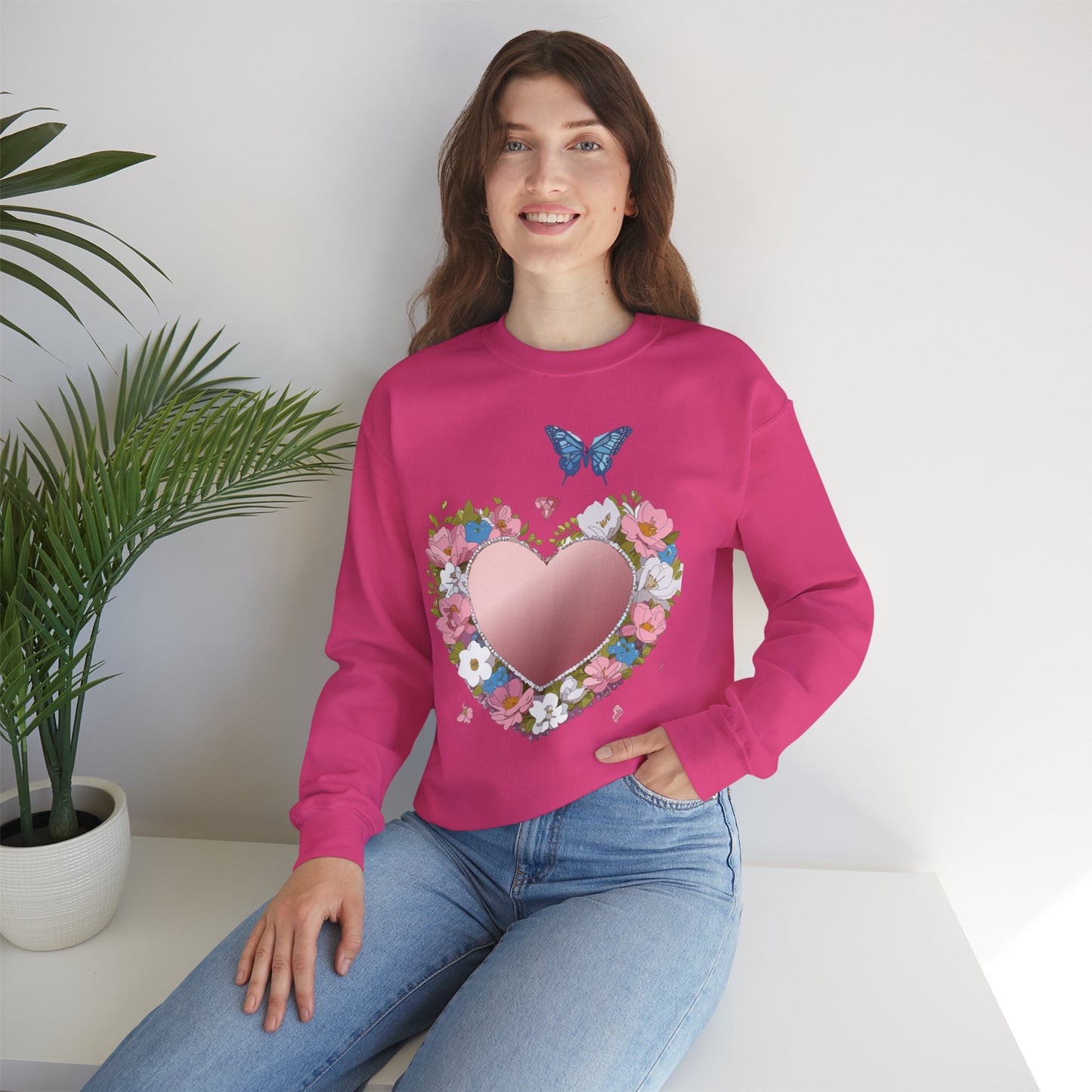 Floral Heart Sweatshirt, Floral Love Sweatshirt, Valentine's Day Sweatshirt, Heart Floral Sweatshirt