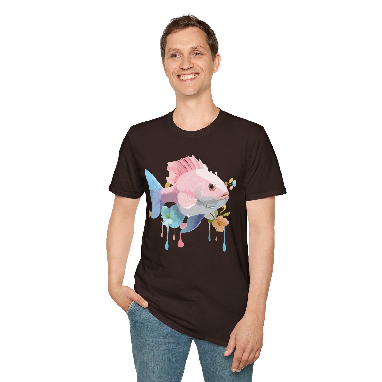 Fish Art Design Shirt, T Shirt with Fish, Graphic Shirt, Tee Shirt with Graphic Design, Shirt with Fish Graphic Art