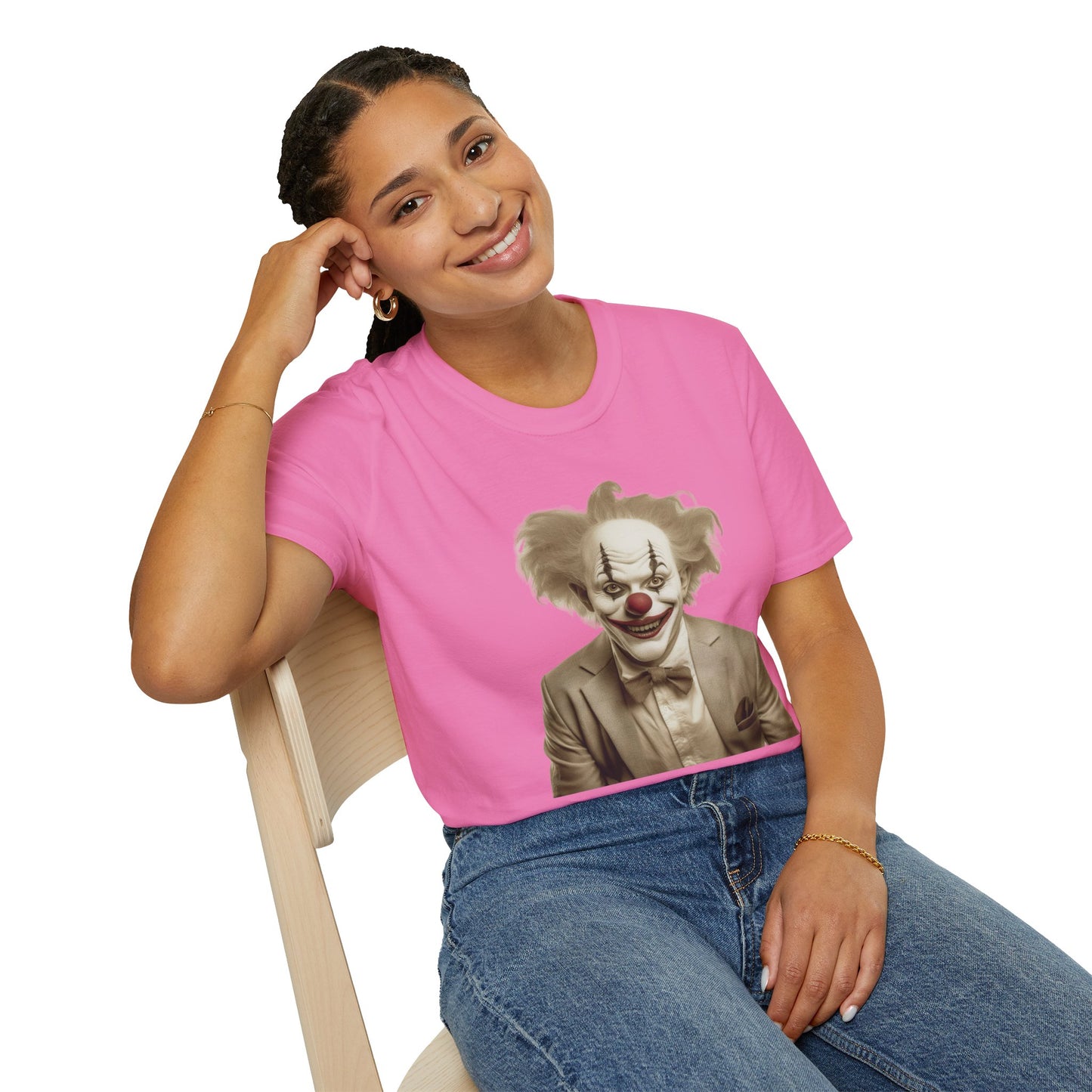Clown Shirt, T Shirt with Clown, Funny Man Shirt, Tee Shirt with Funny Man, Circus Shirt, Shirt with Circus, Scary Man Shirt, Shirt with Scary Man