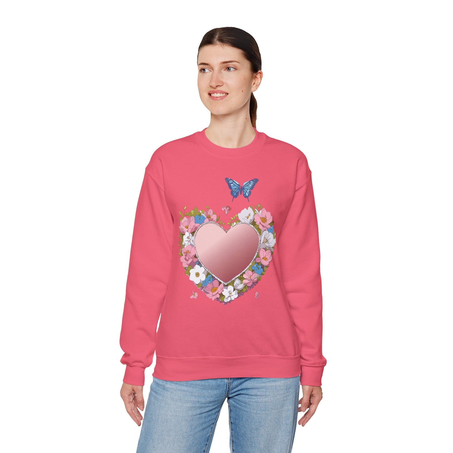Floral Heart Sweatshirt, Floral Love Sweatshirt, Valentine's Day Sweatshirt, Heart Floral Sweatshirt