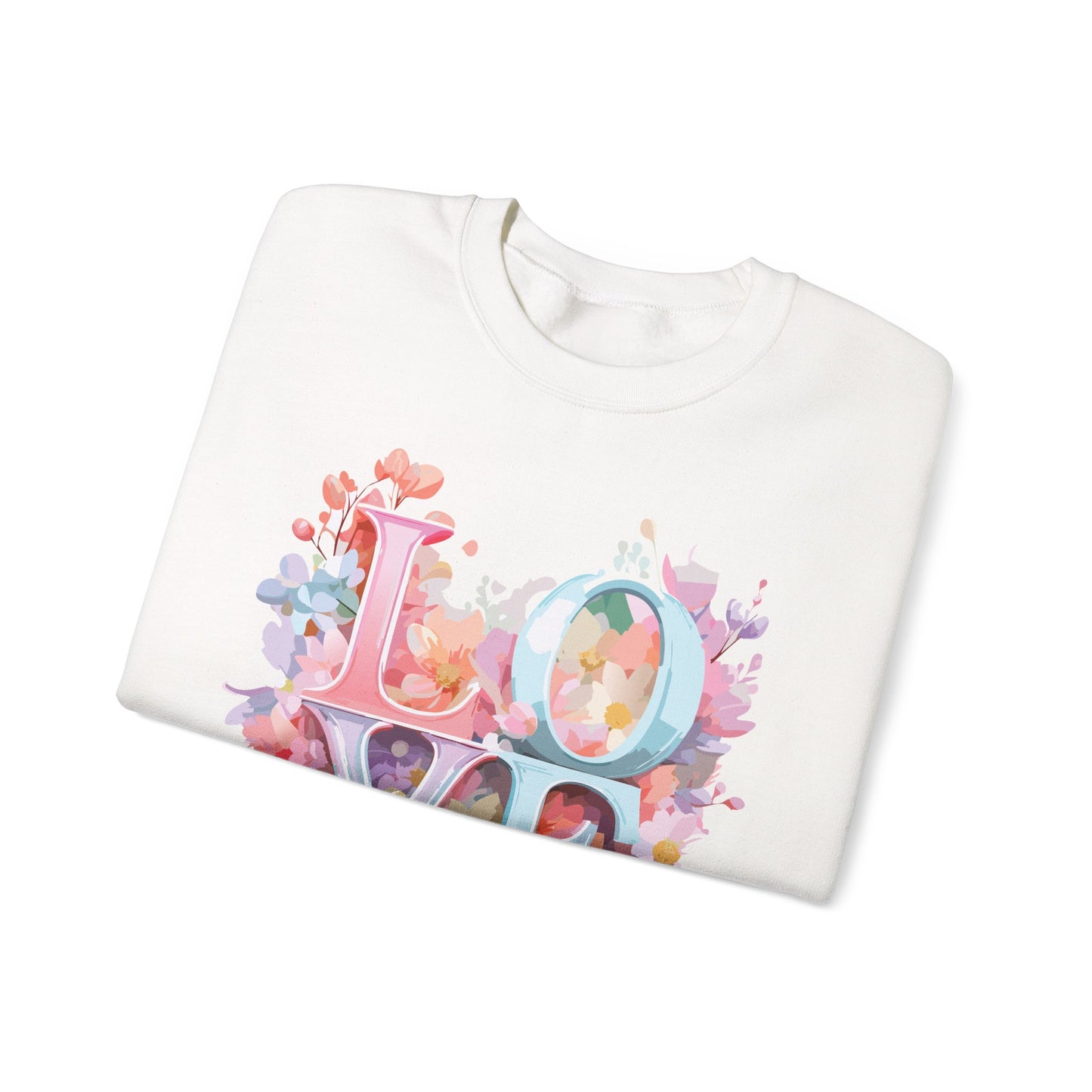 Floral Love Sweatshirt, Valentine's Day Sweatshirt, Love Flower Sweatshirt