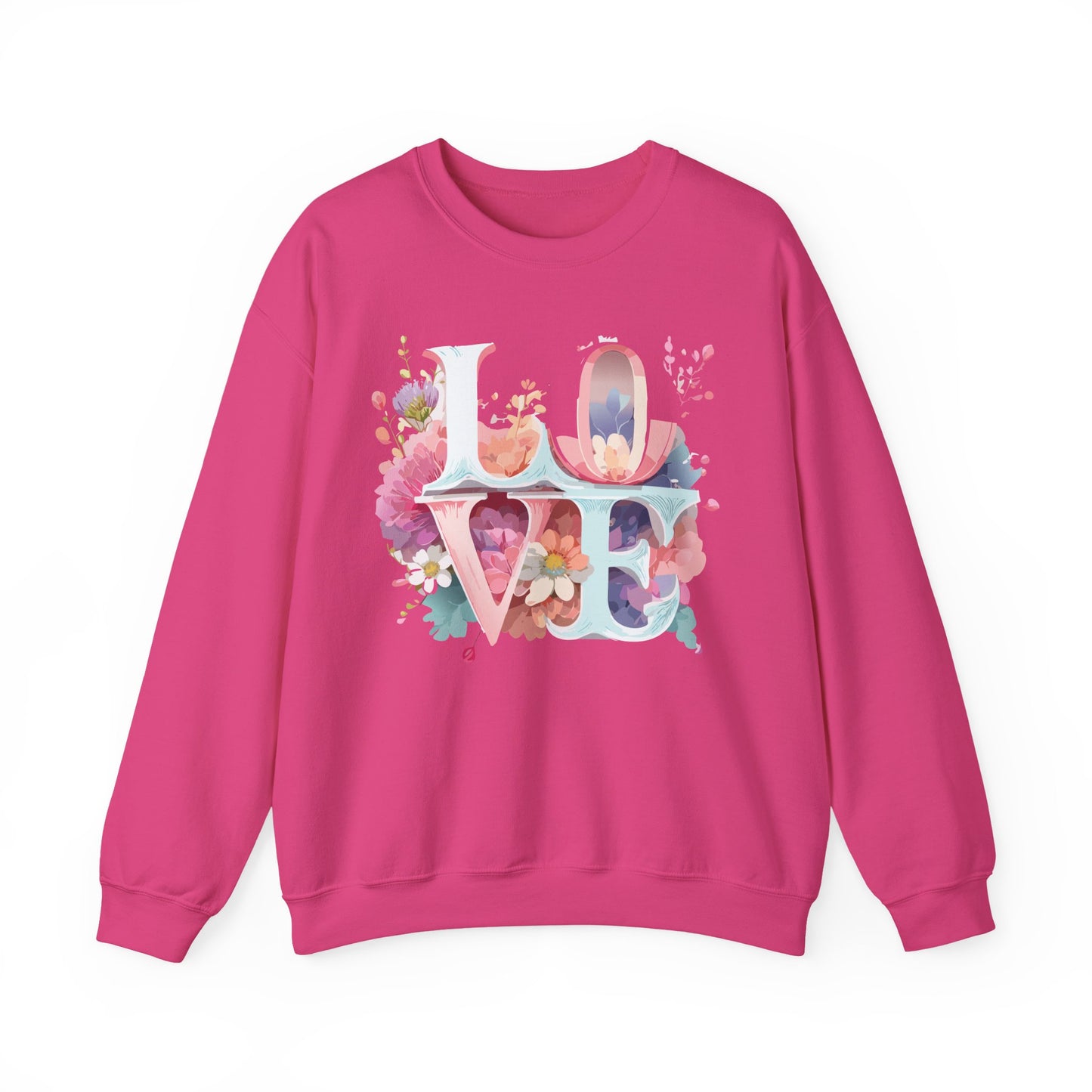 Floral Love Sweatshirt, Valentine's Day Sweatshirt, Love Flower Sweatshirt