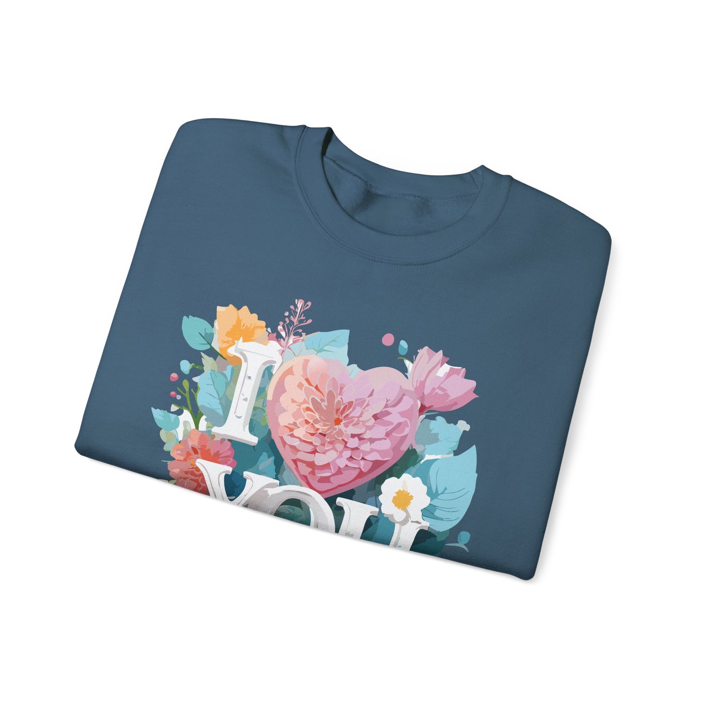 Floral Love Sweatshirt, Valentine's Day Sweatshirt, Love Flower Sweatshirt
