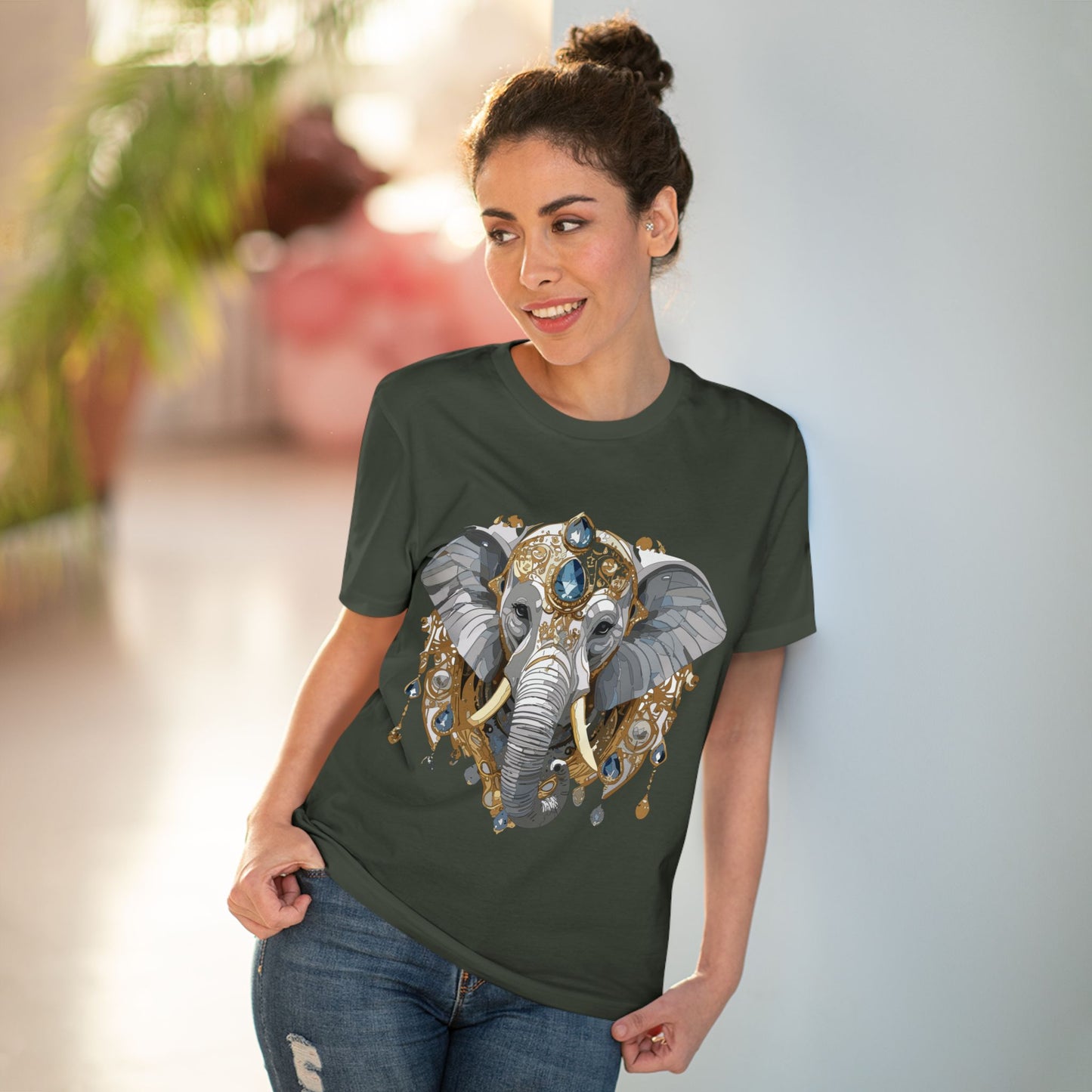 Organic T-shirt with Animals - Elephant