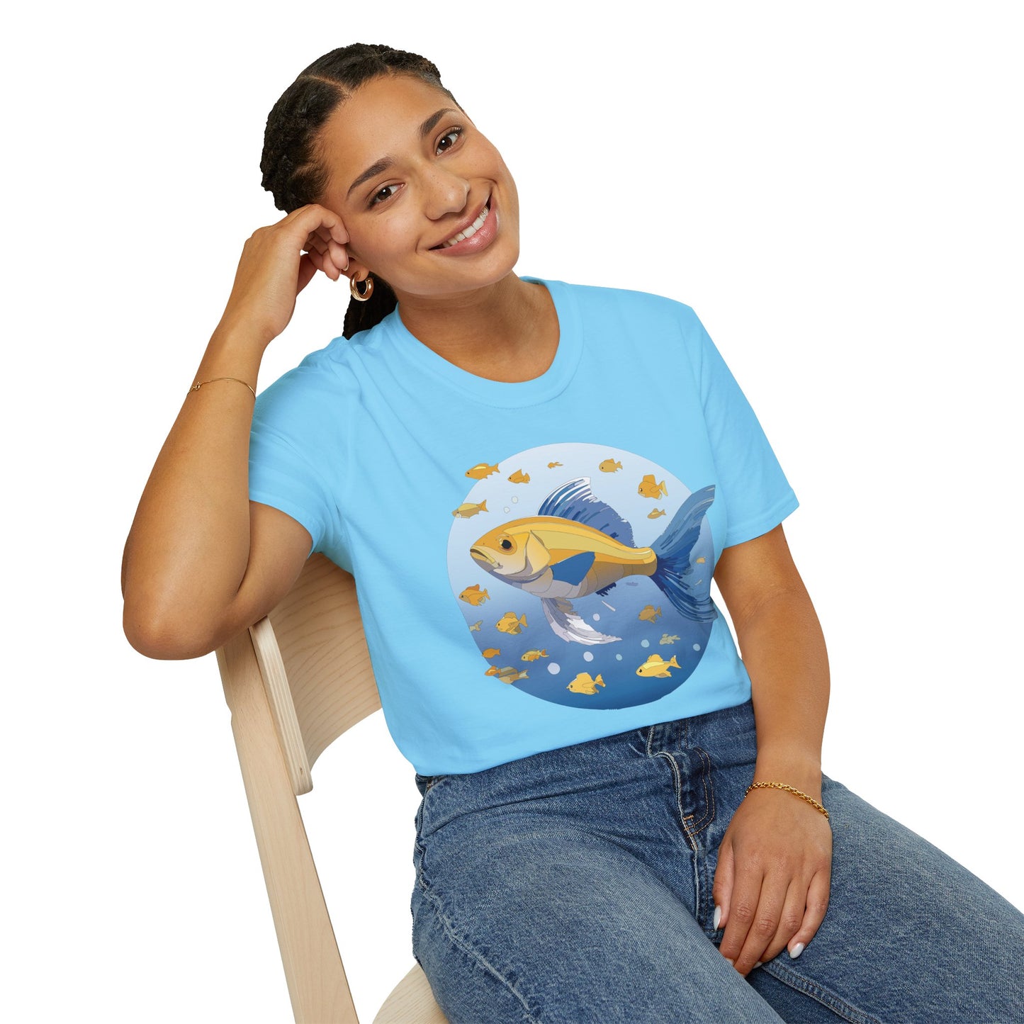 Fish Art Design Shirt, T Shirt with Fish, Graphic Shirt, Tee Shirt with Graphic Design, Shirt with Fish Graphic Art