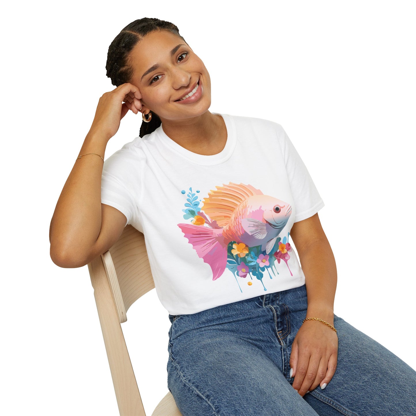 Fish Art Design Shirt, T Shirt with Fish, Graphic Shirt, Tee Shirt with Graphic Design, Shirt with Fish Graphic Art