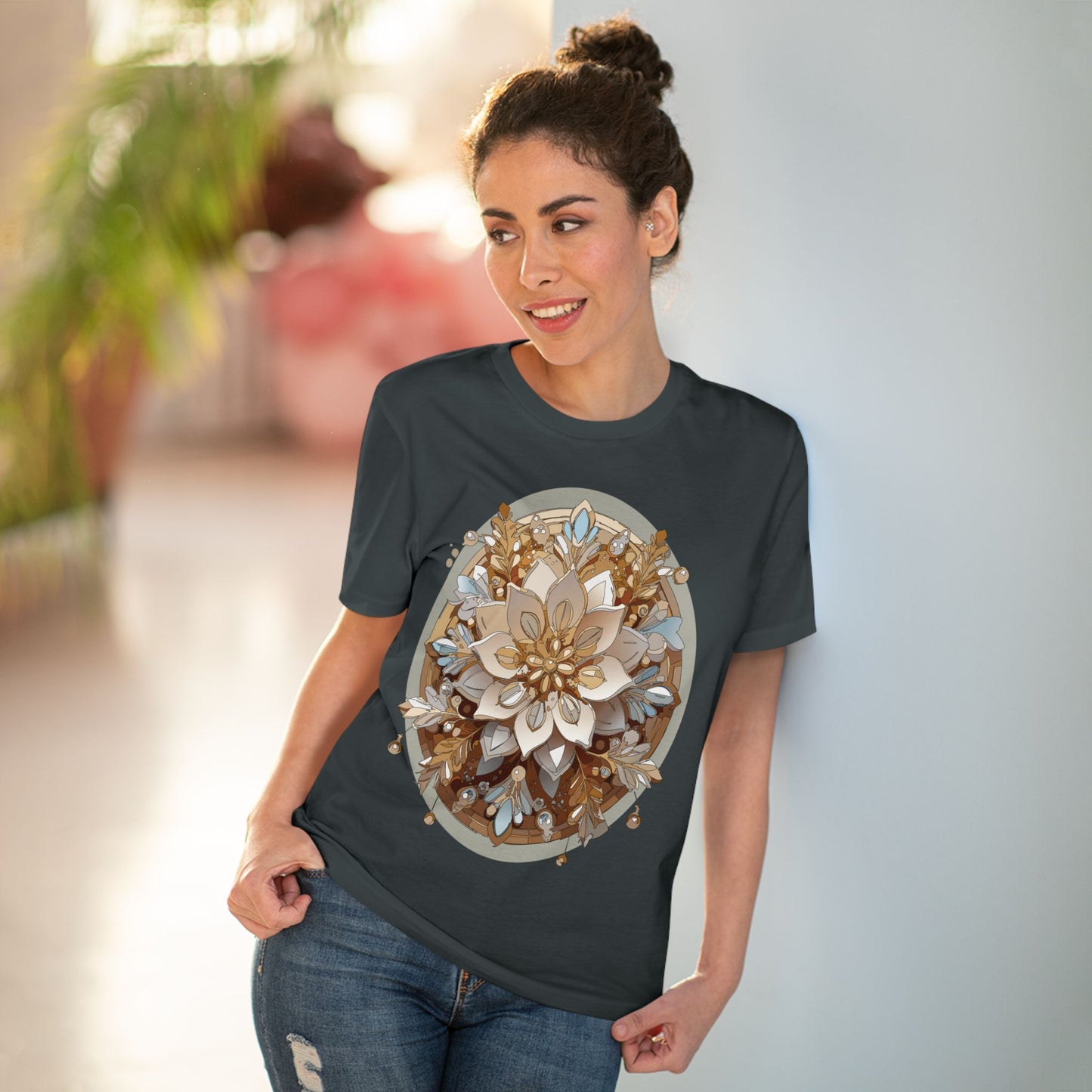 Organic T-shirt with Flower