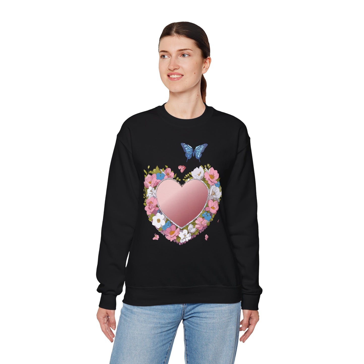 Floral Heart Sweatshirt, Floral Love Sweatshirt, Valentine's Day Sweatshirt, Heart Floral Sweatshirt