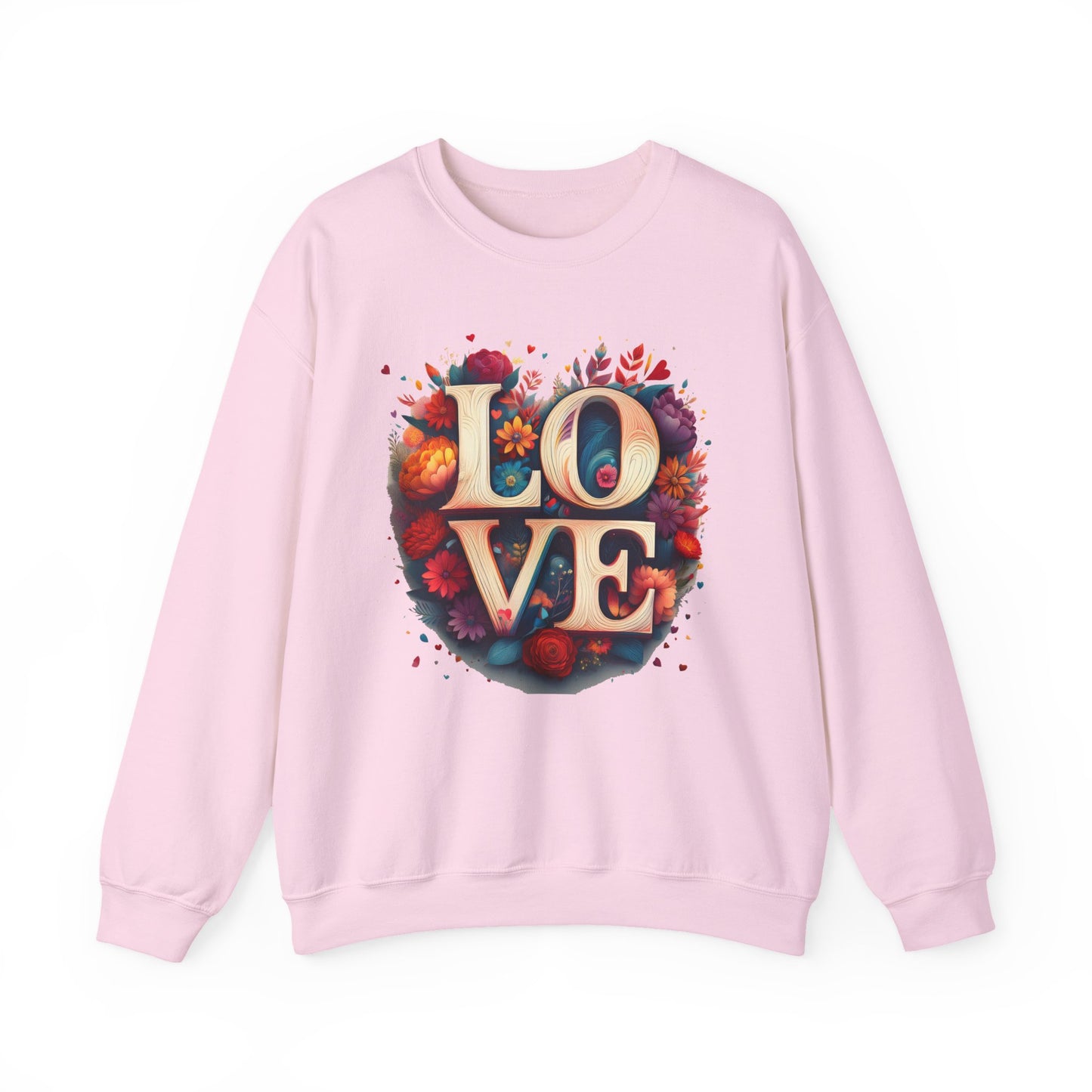 Floral Love Sweatshirt, Valentine's Day Sweatshirt, Love Flower Sweatshirt
