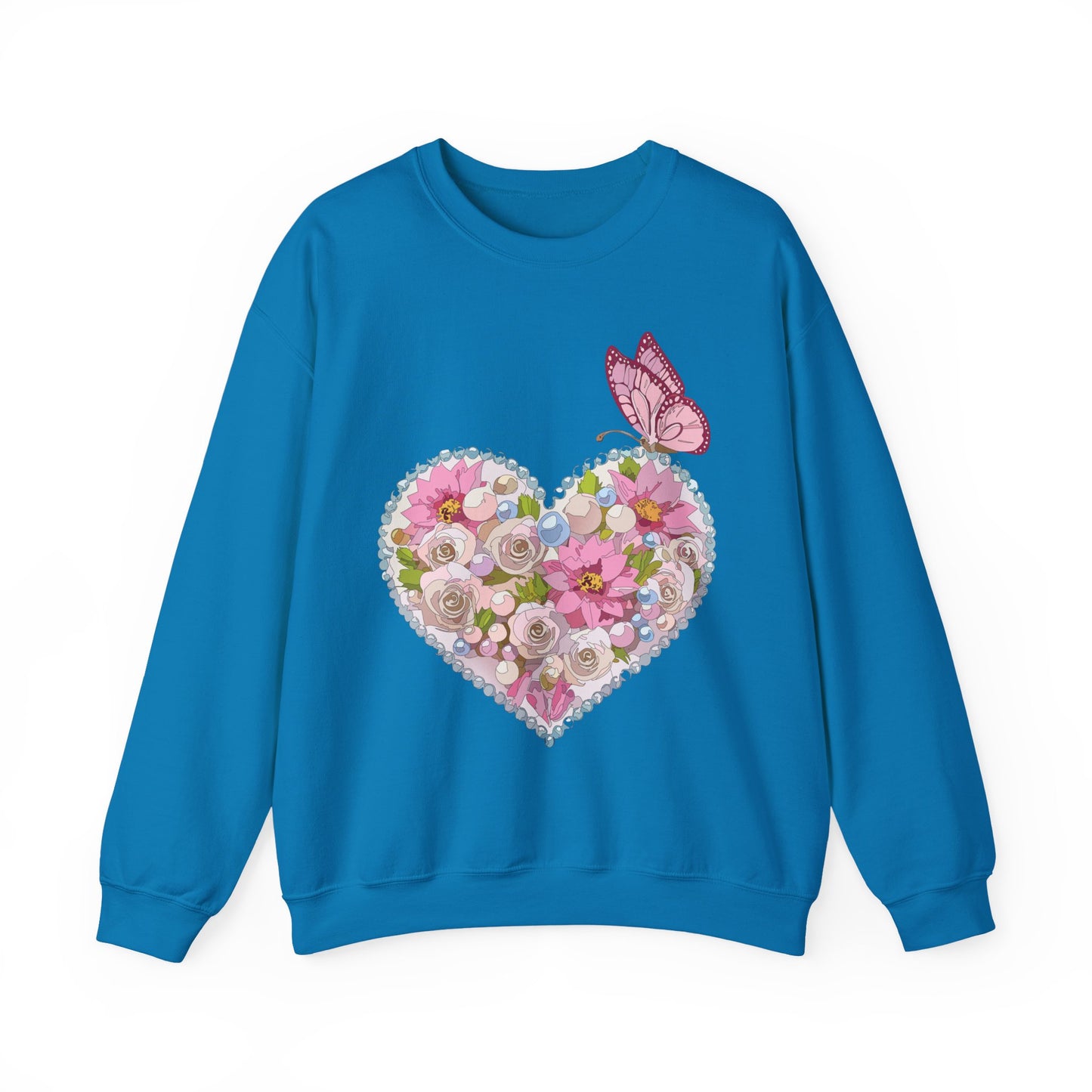 Floral Heart Sweatshirt, Floral Love Sweatshirt, Valentine's Day Sweatshirt, Heart Floral Sweatshirt