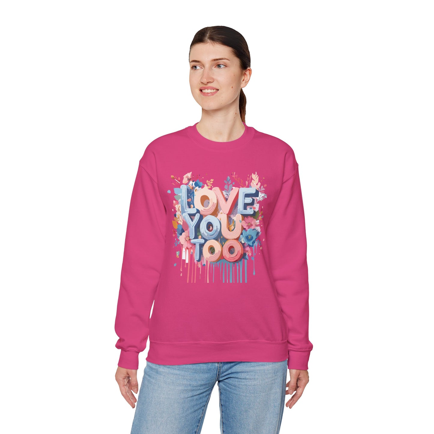 Floral Love Sweatshirt, Valentine's Day Sweatshirt, Love Flower Sweatshirt