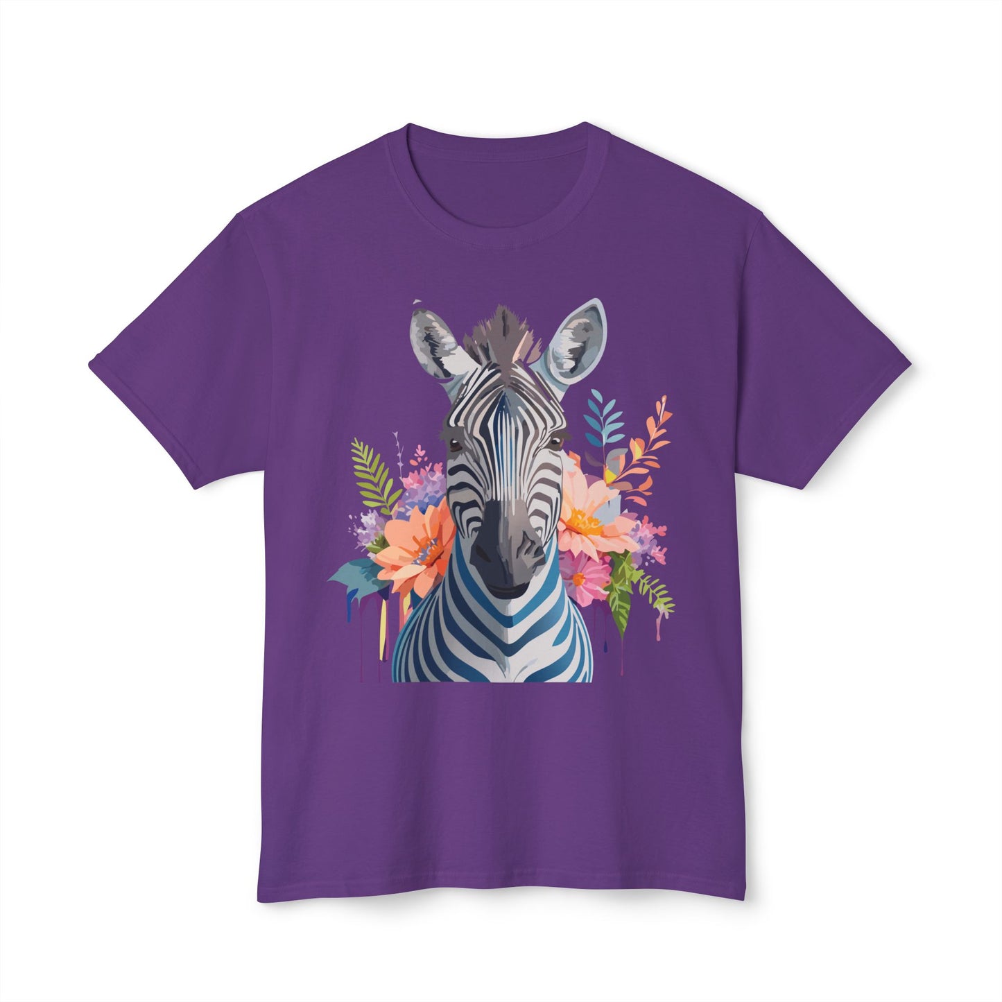 Zebra T-Shirt, Vintage Zebra Tee, Floral Tees, Zebra Art Design Shirt, Tee Shirt with Zebra 5