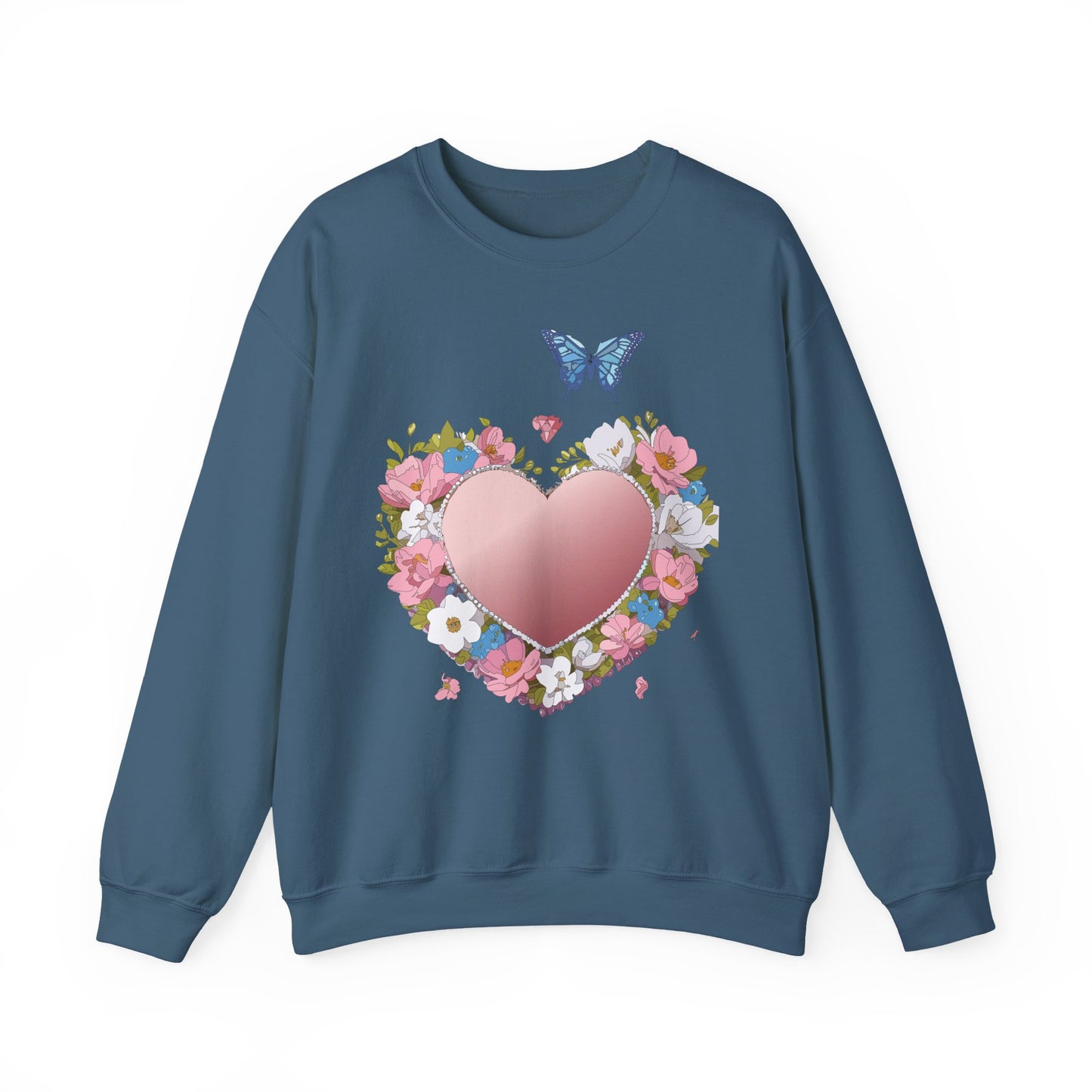 Floral Heart Sweatshirt, Floral Love Sweatshirt, Valentine's Day Sweatshirt, Heart Floral Sweatshirt