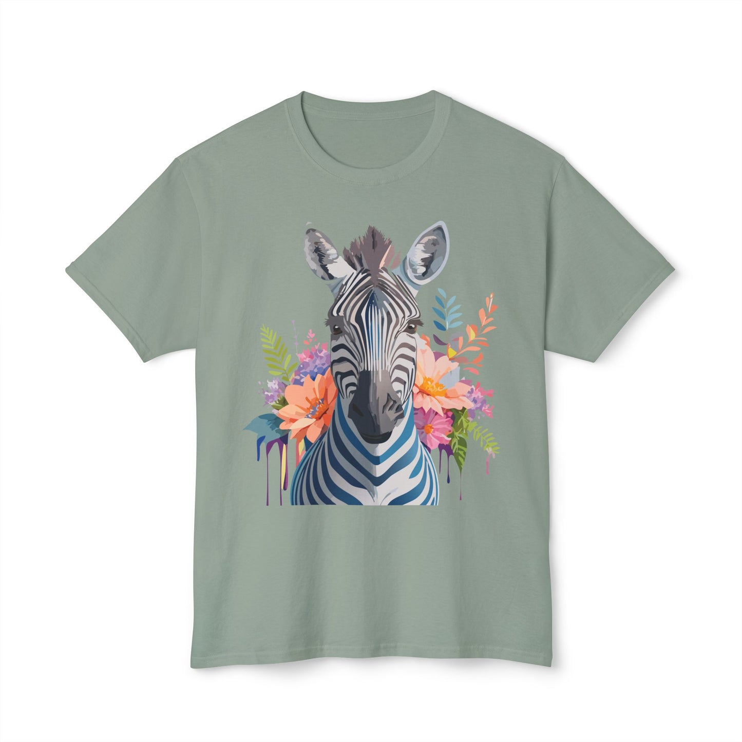 Zebra T-Shirt, Vintage Zebra Tee, Floral Tees, Zebra Art Design Shirt, Tee Shirt with Zebra 5