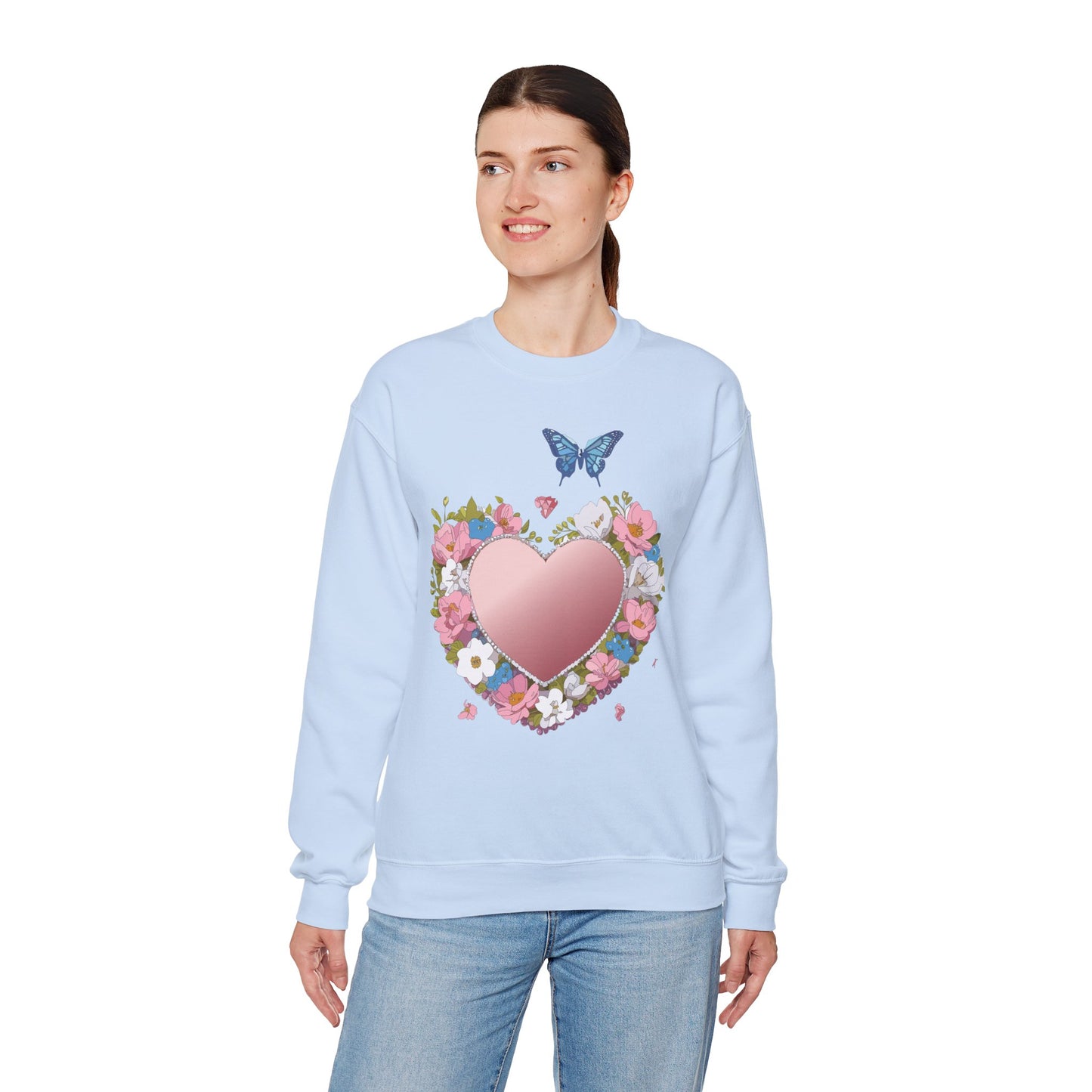 Floral Heart Sweatshirt, Floral Love Sweatshirt, Valentine's Day Sweatshirt, Heart Floral Sweatshirt