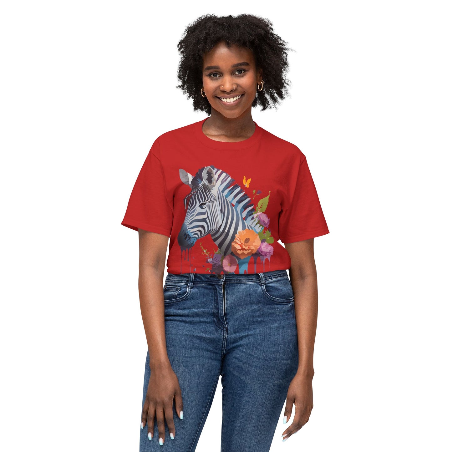 Zebra T-Shirt, Vintage Zebra Tee, Floral Tees, Zebra Art Design Shirt, Tee Shirt with Zebra 9