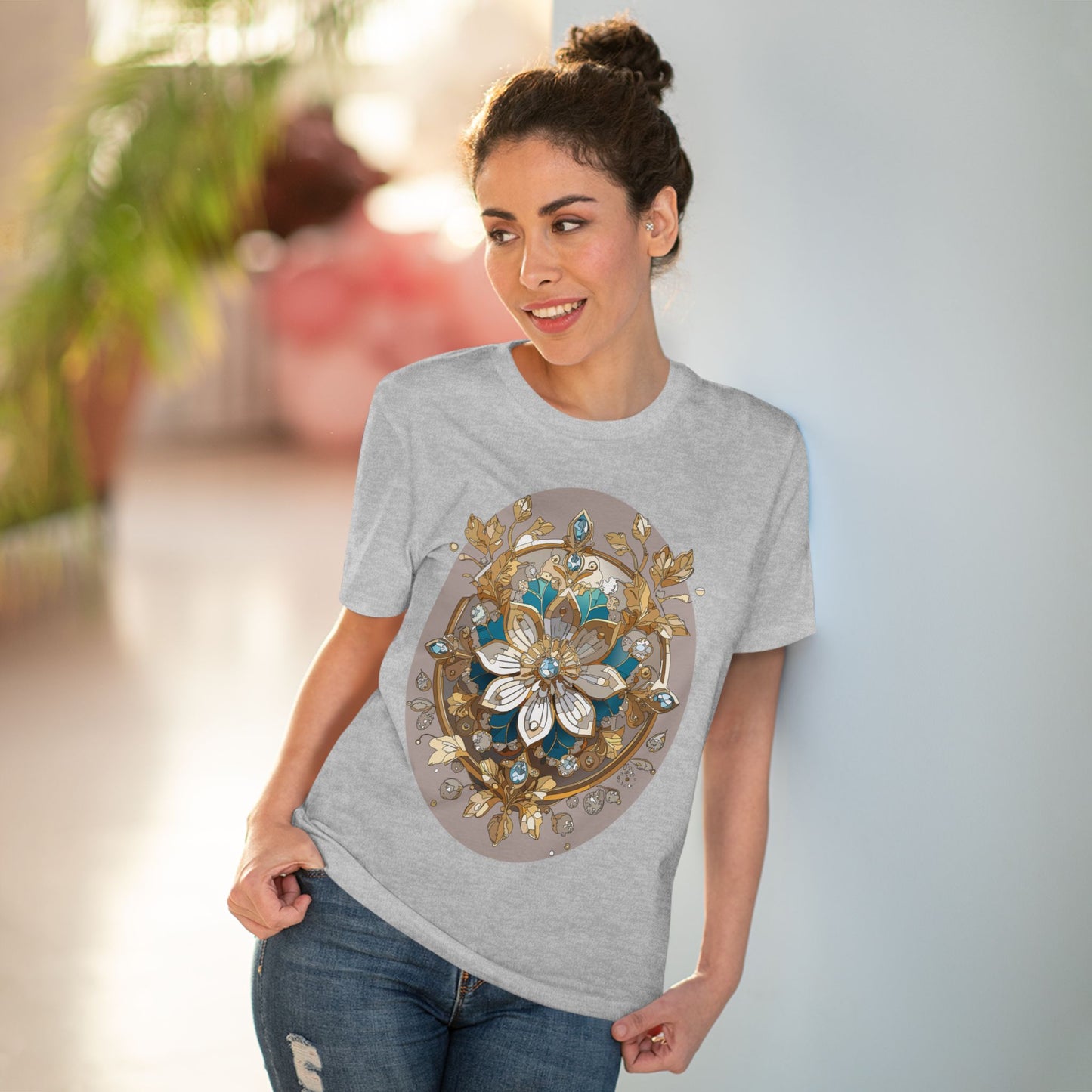 Organic T-shirt with Flower