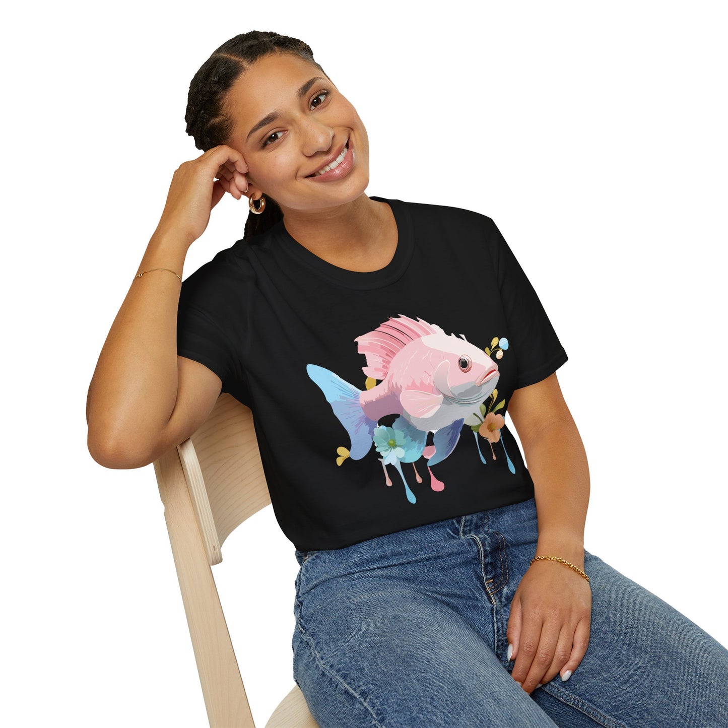Fish Art Design Shirt, T Shirt with Fish, Graphic Shirt, Tee Shirt with Graphic Design, Shirt with Fish Graphic Art
