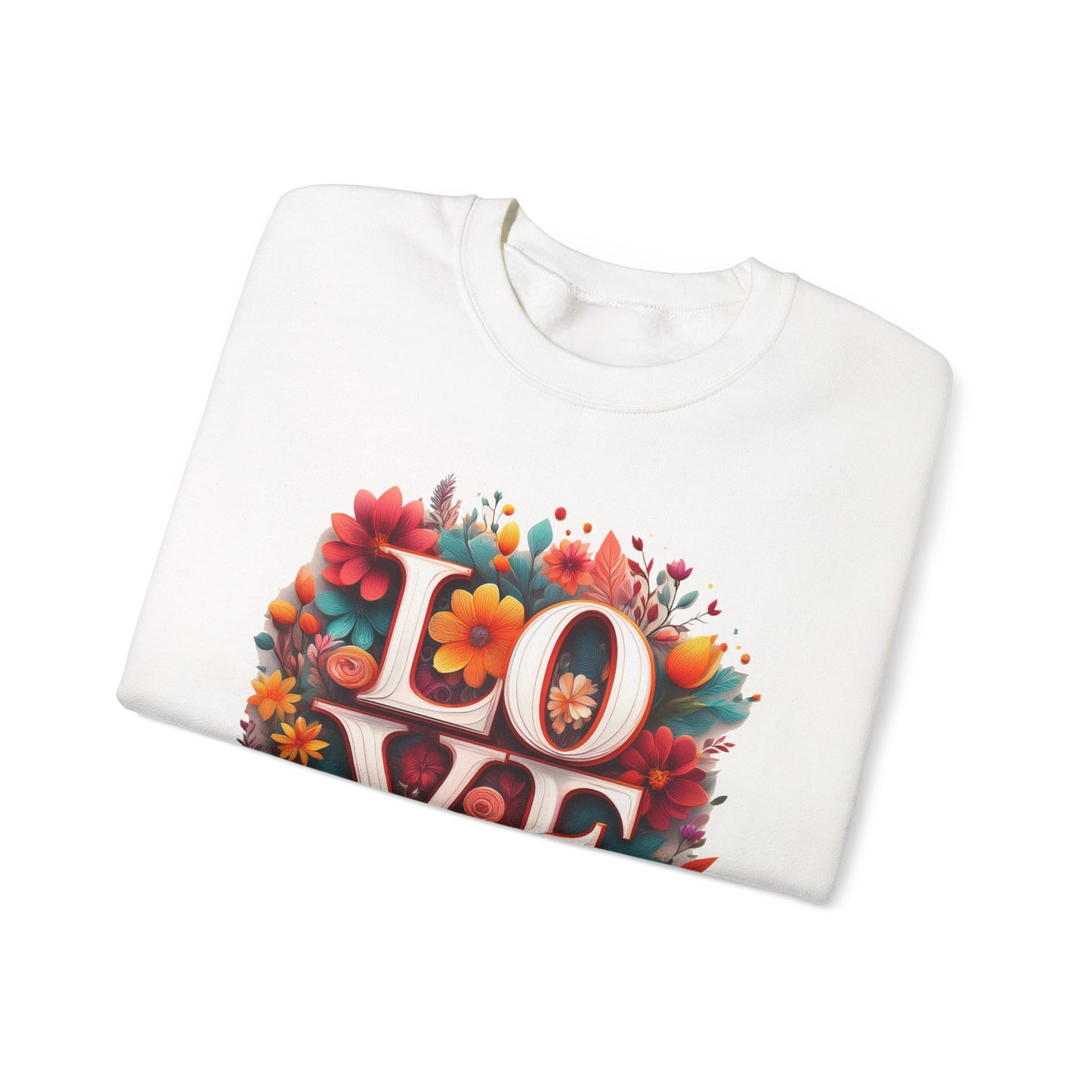 Floral Love Sweatshirt, Valentine's Day Sweatshirt, Love Flower Sweatshirt
