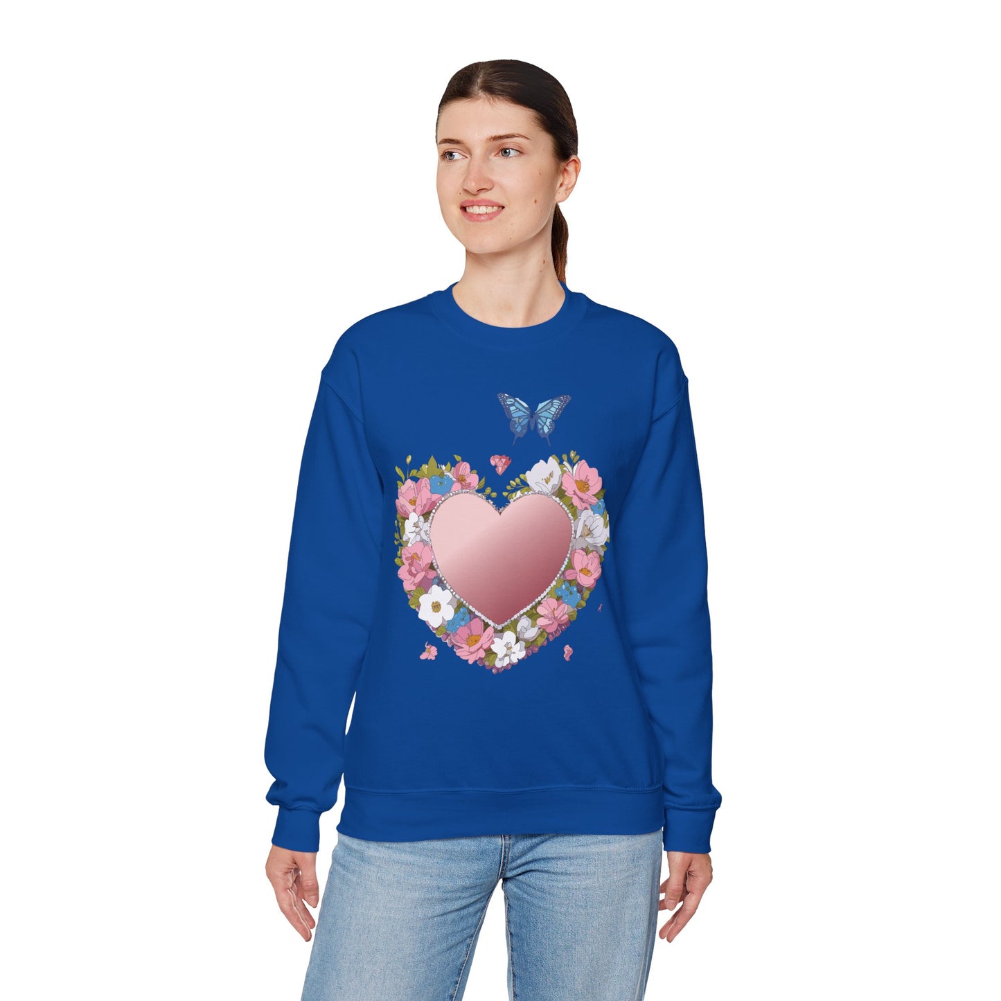 Floral Heart Sweatshirt, Floral Love Sweatshirt, Valentine's Day Sweatshirt, Heart Floral Sweatshirt