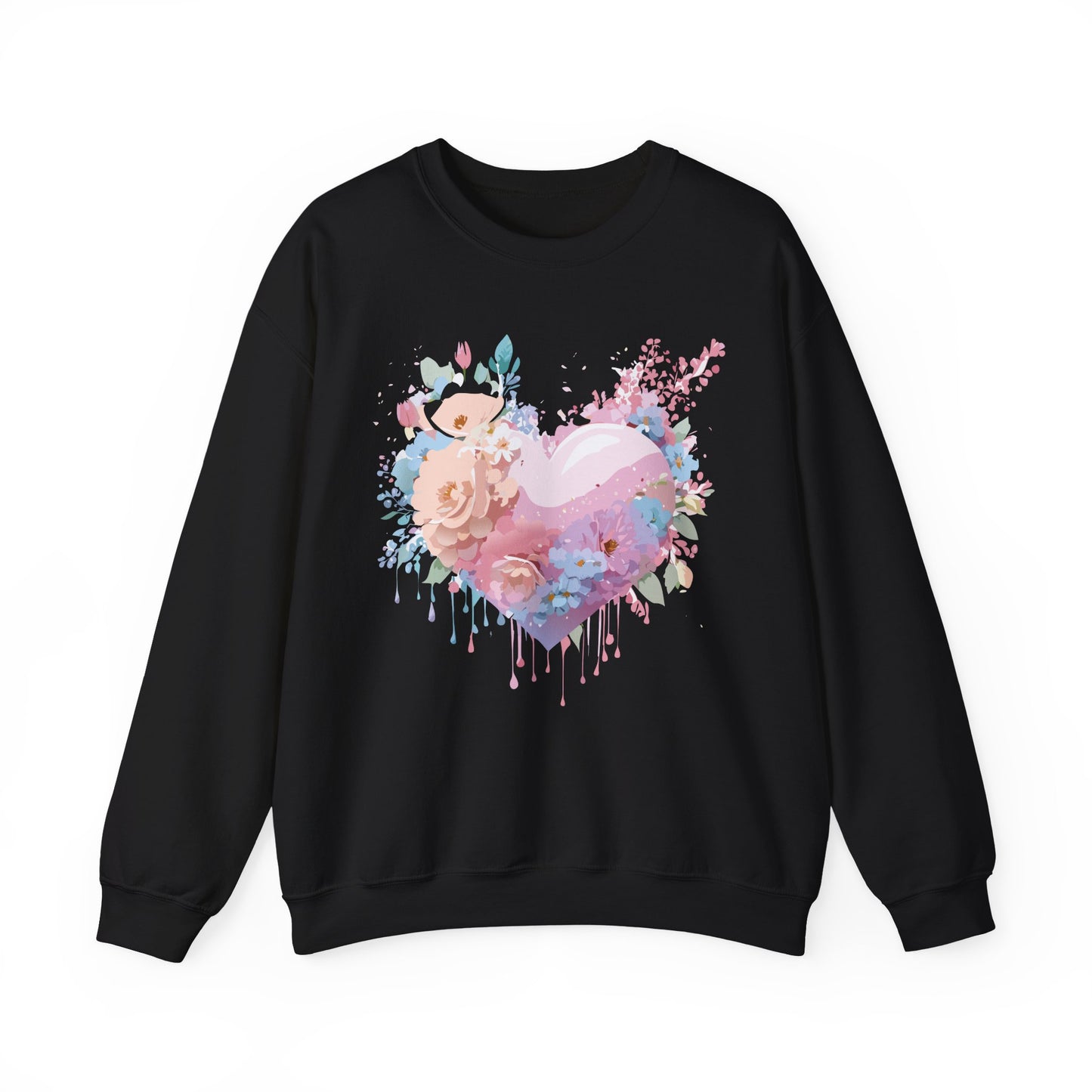Floral Heart Sweatshirt, Floral Love Sweatshirt, Valentine's Day Sweatshirt, Heart Floral Sweatshirt