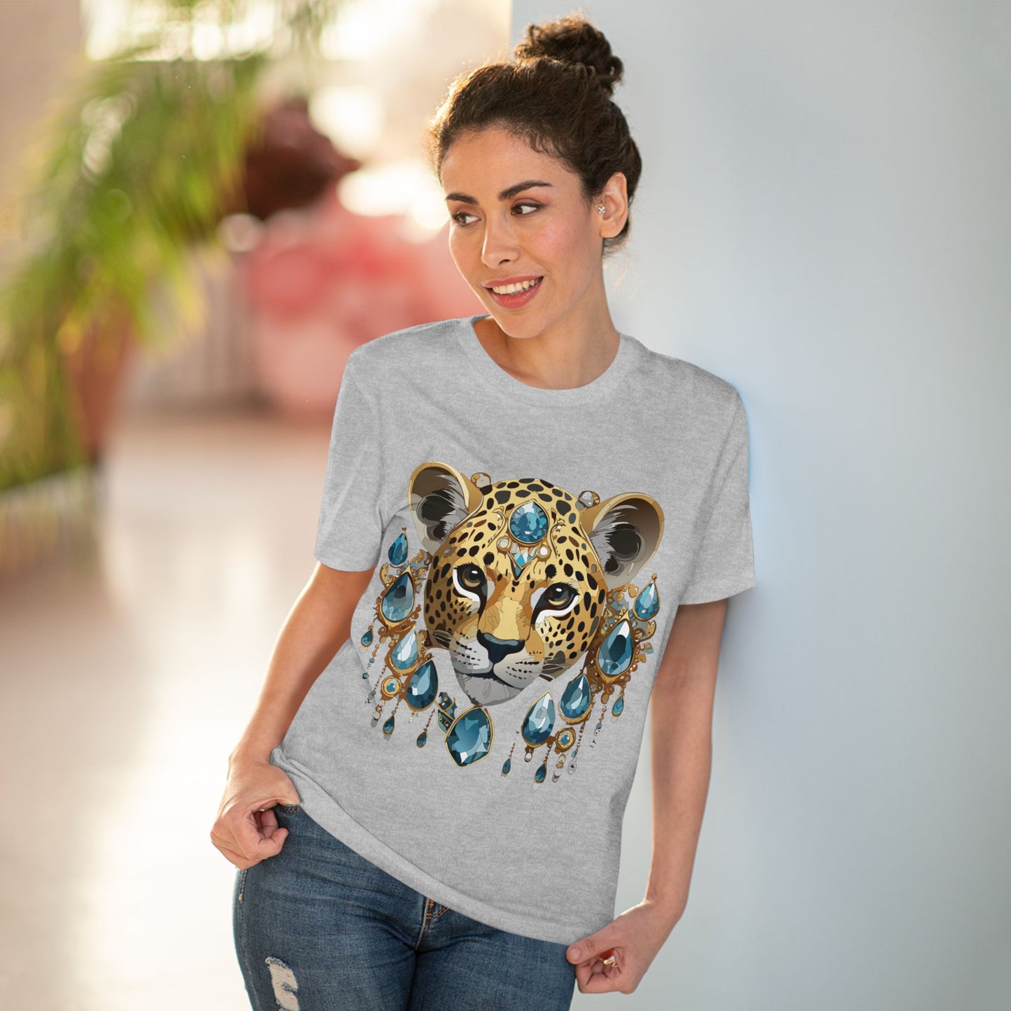 Organic T-shirt with Animals - Cheetah