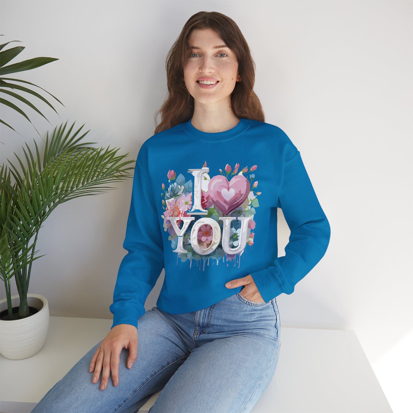 Floral Love Sweatshirt, Valentine's Day Sweatshirt, Love Flower Sweatshirt