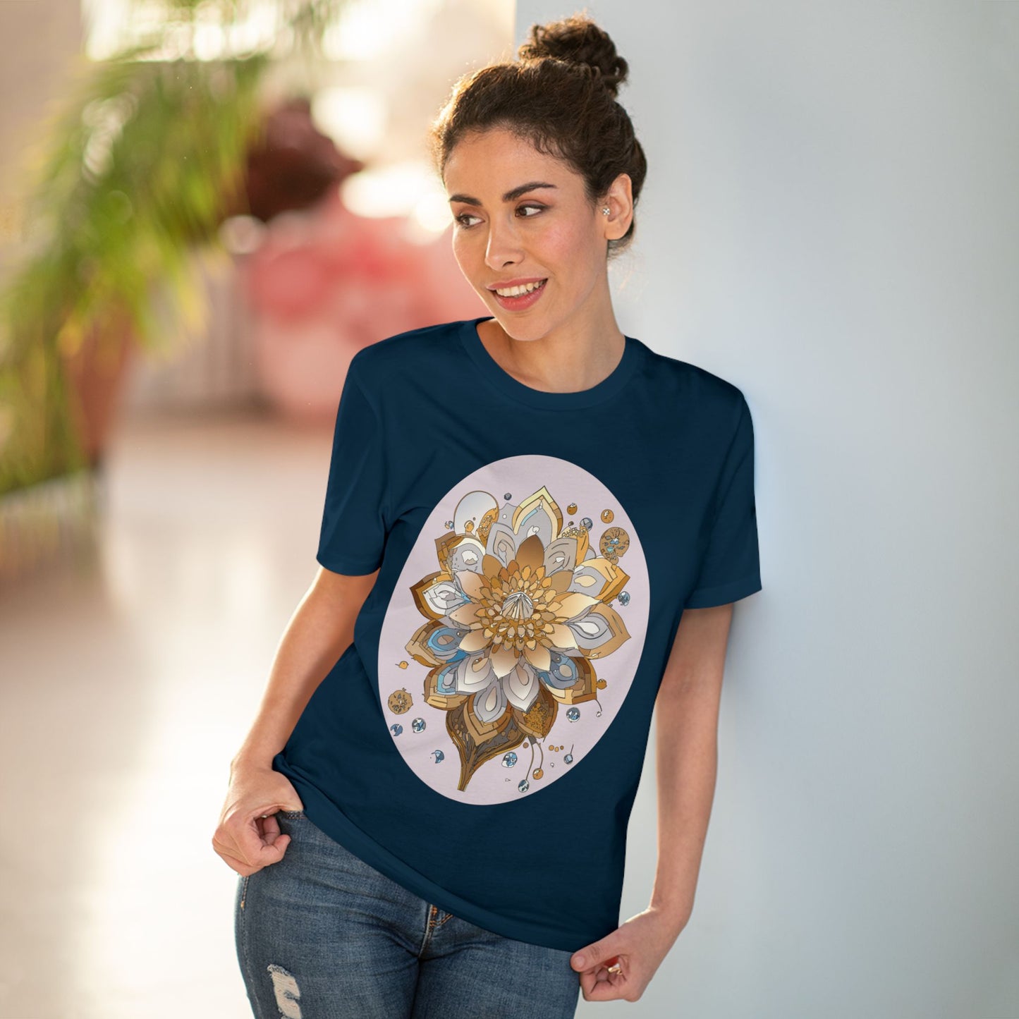 Organic T-shirt with Flower