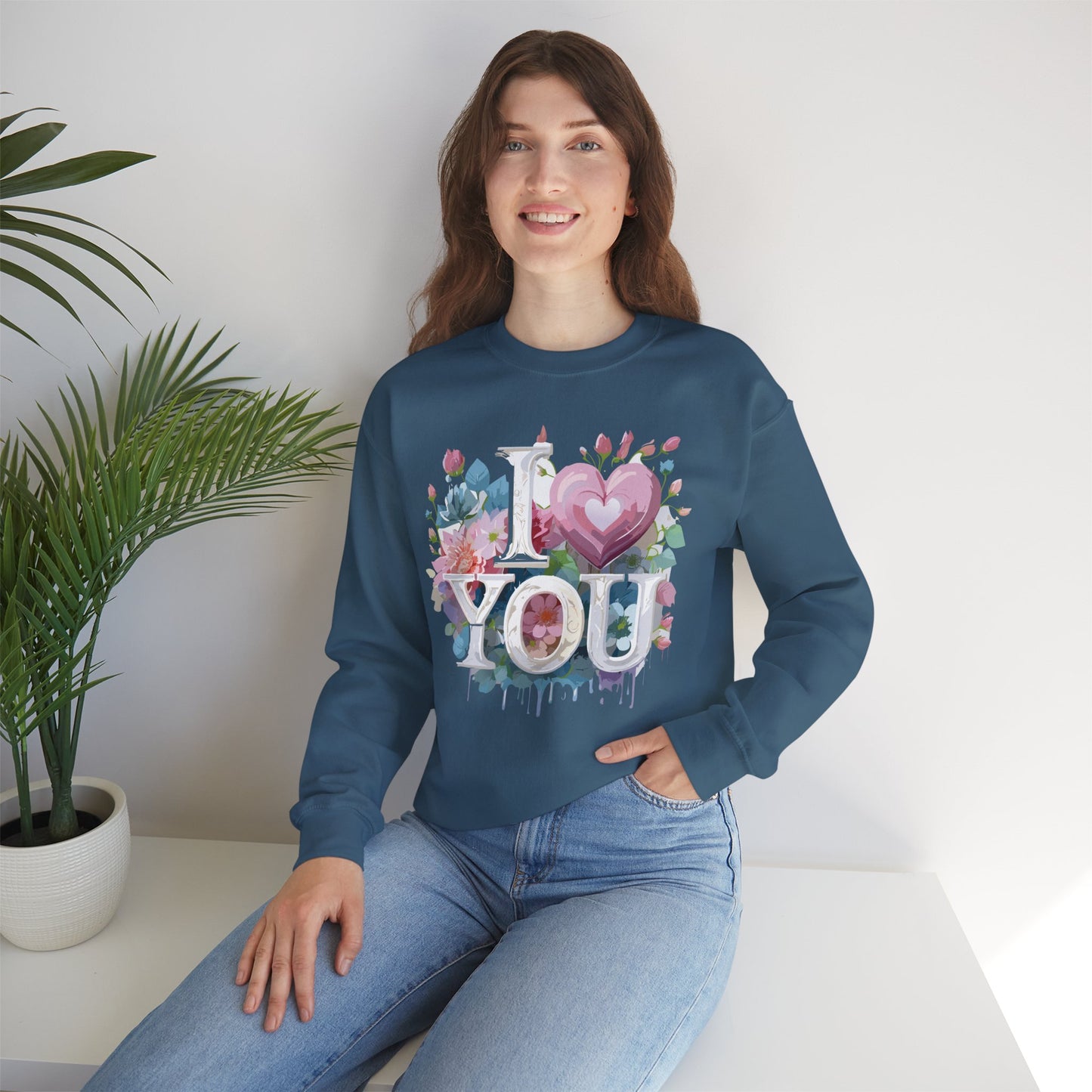 Floral Love Sweatshirt, Valentine's Day Sweatshirt, Love Flower Sweatshirt