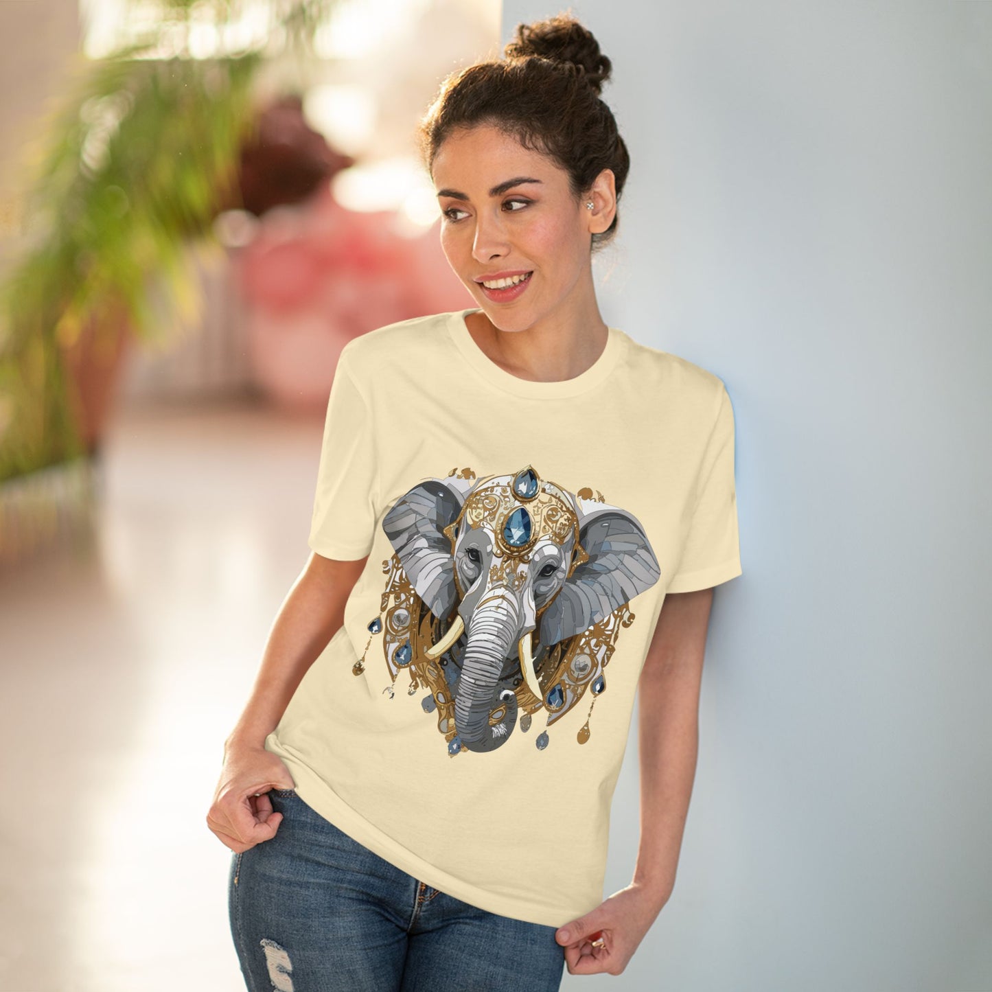 Organic T-shirt with Animals - Elephant