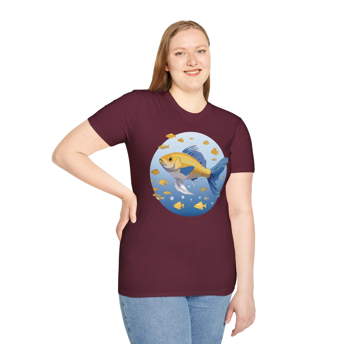 Fish Art Design Shirt, T Shirt with Fish, Graphic Shirt, Tee Shirt with Graphic Design, Shirt with Fish Graphic Art