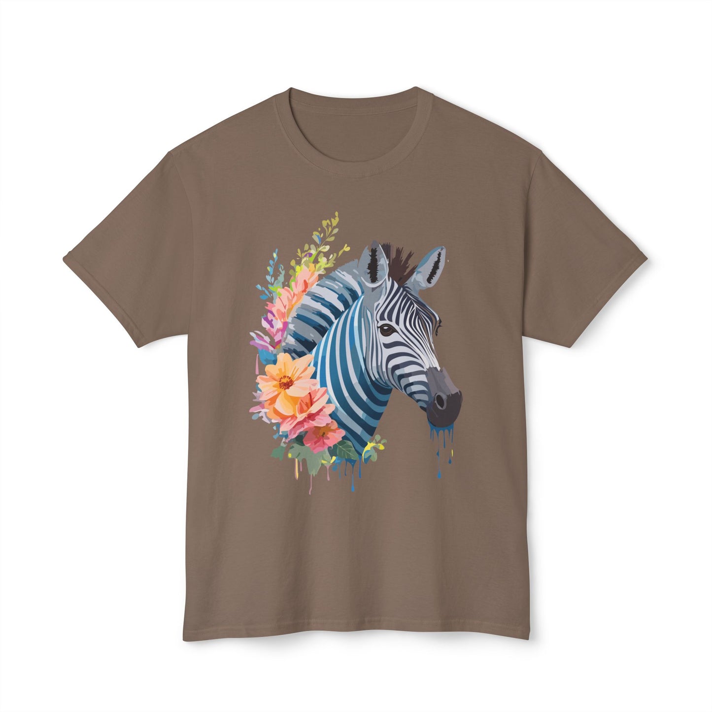 Zebra T-Shirt, Vintage Zebra Tee, Floral Tees, Zebra Art Design Shirt, Tee Shirt with Zebra 4
