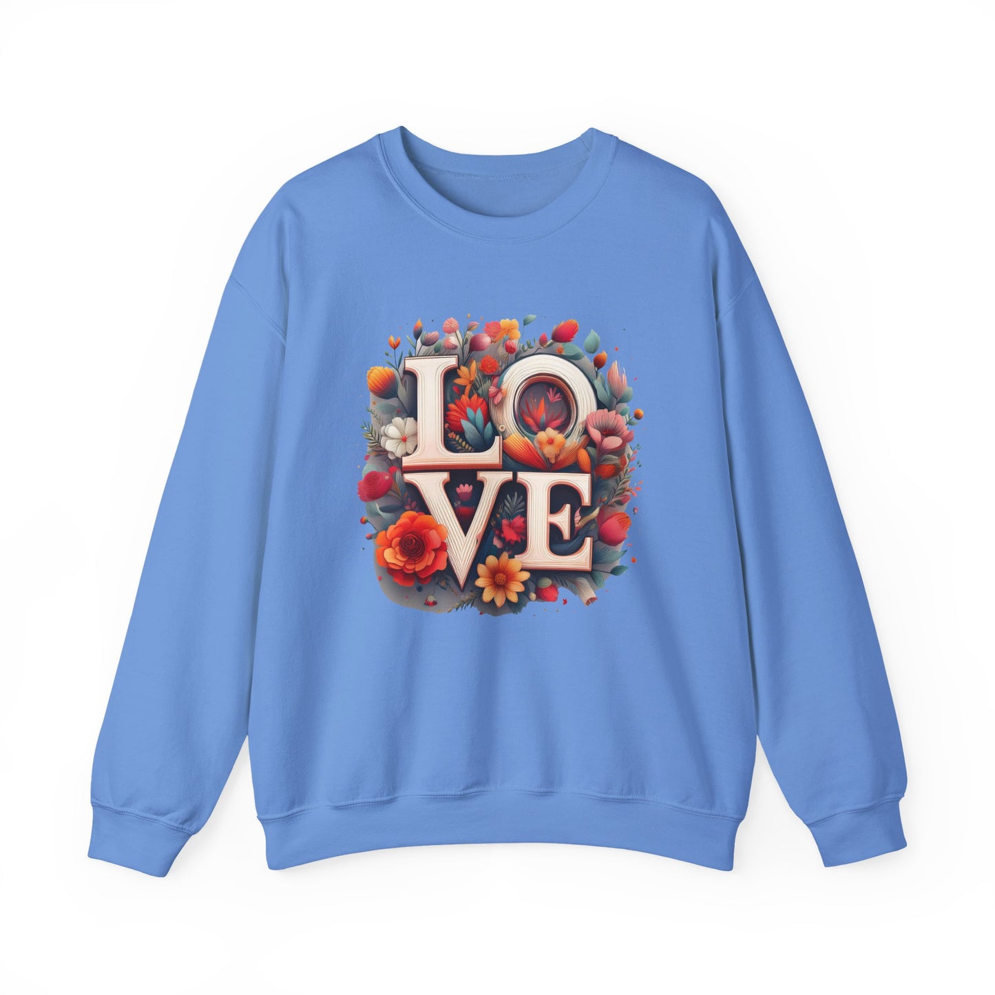 Floral Love Sweatshirt, Valentine's Day Sweatshirt, Love Flower Sweatshirt