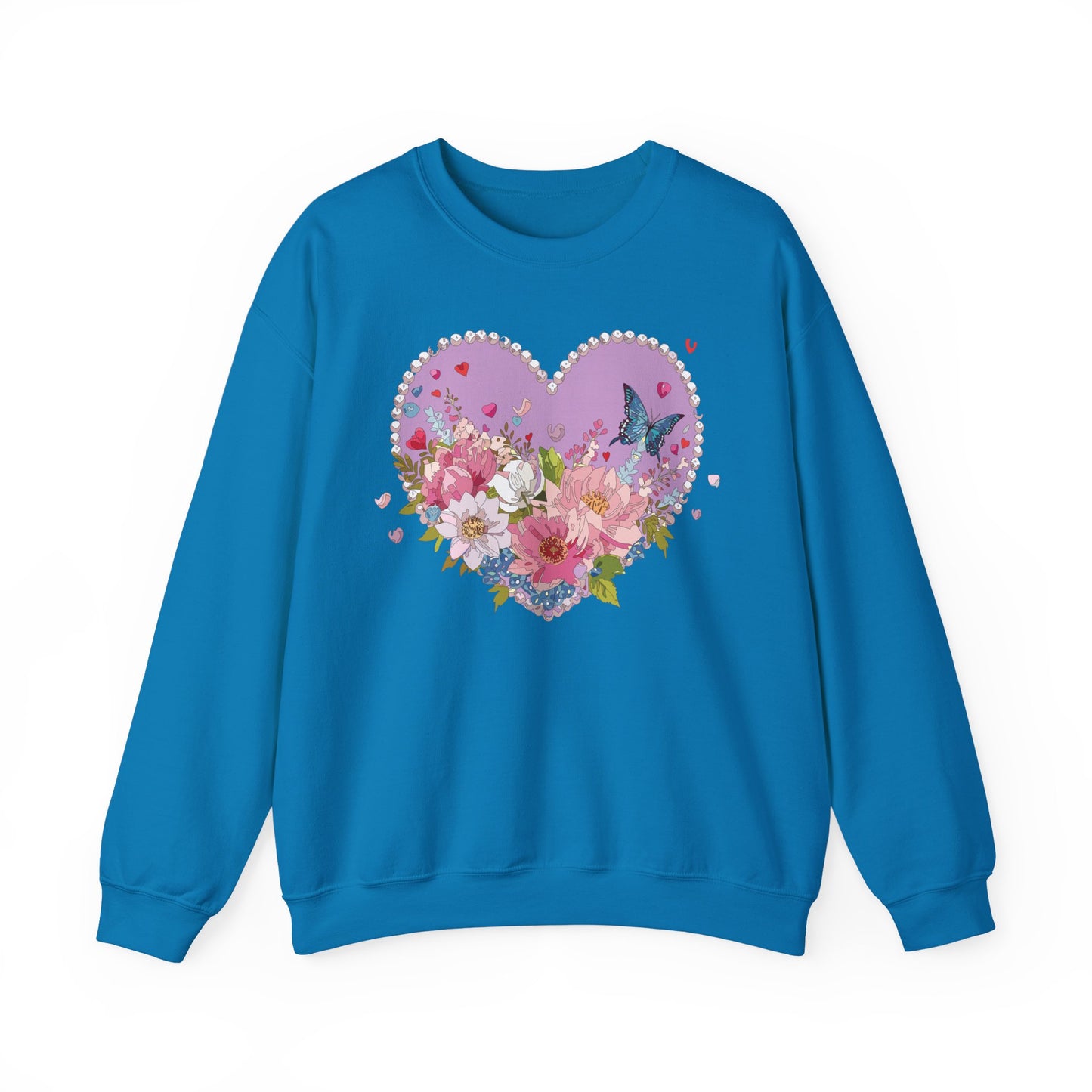 Floral Heart Sweatshirt, Floral Love Sweatshirt, Valentine's Day Sweatshirt, Heart Floral Sweatshirt