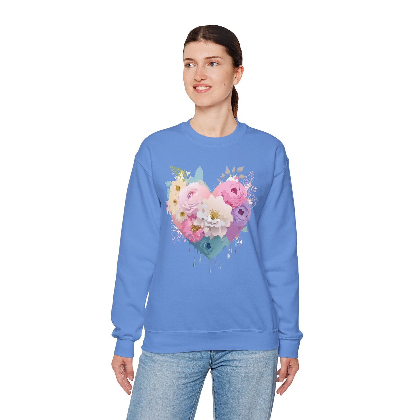 Floral Heart Sweatshirt, Floral Love Sweatshirt, Valentine's Day Sweatshirt, Heart Floral Sweatshirt
