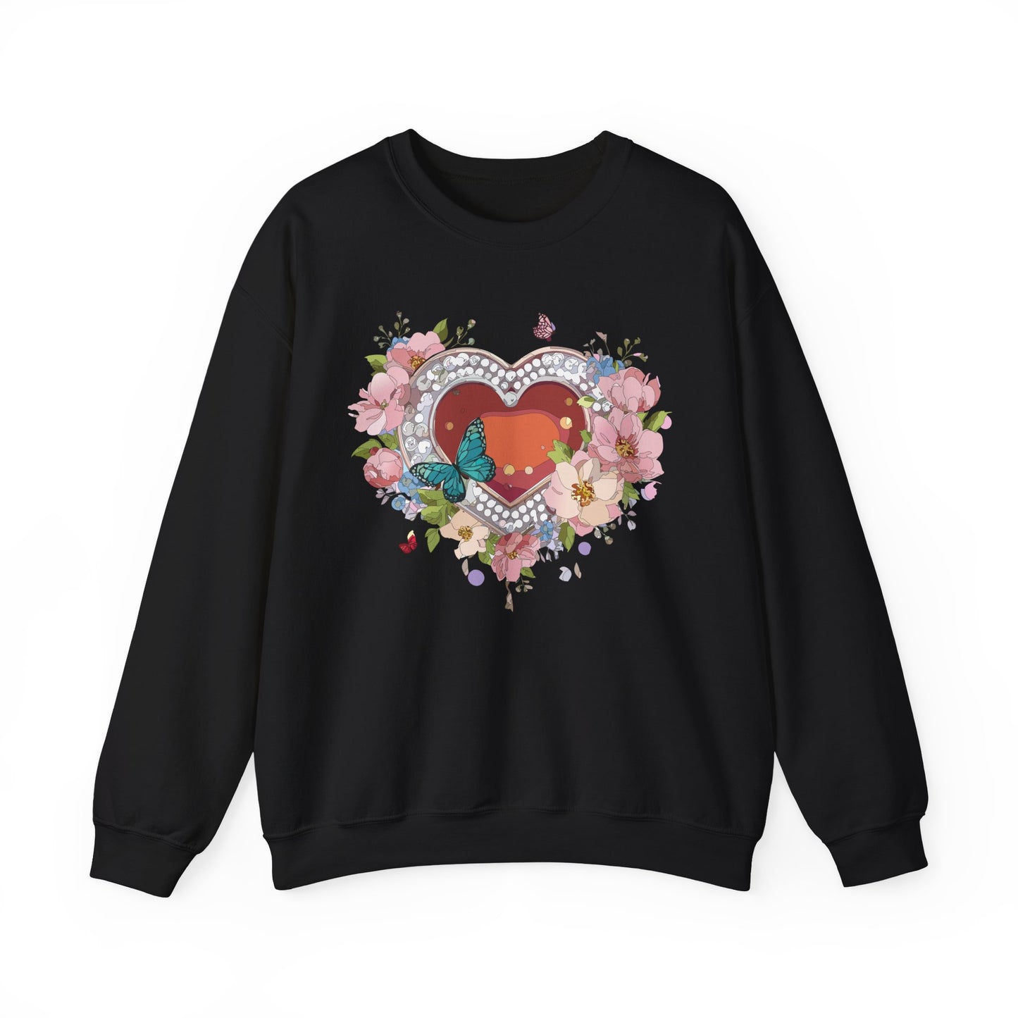Floral Heart Sweatshirt, Floral Love Sweatshirt, Valentine's Day Sweatshirt, Heart Floral Sweatshirt